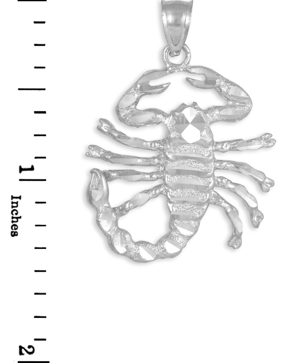 10K White Gold Southwestern Scorpion Charm Pendant Necklace for Women - Elegant Boho Jewelry Gift for Birthday, Anniversary & Special Occasions
