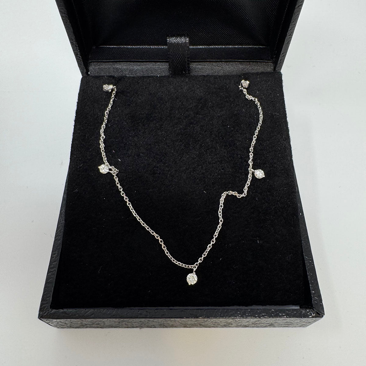 Exquisite Diamond Necklace for Women - 14K White Gold Pendant with Sparkling Stones - Perfect for Anniversaries, Weddings & Special Occasions