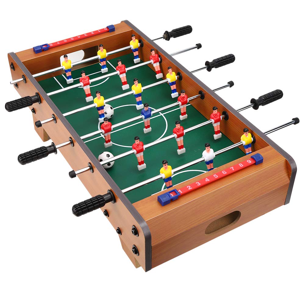 20 Inch Mini Foosball Table - Wooden Tabletop Soccer Game with 2 Footballs & Score Keepers for Kids & Adults - Perfect for Game Rooms, Family Nights & Office Entertainment