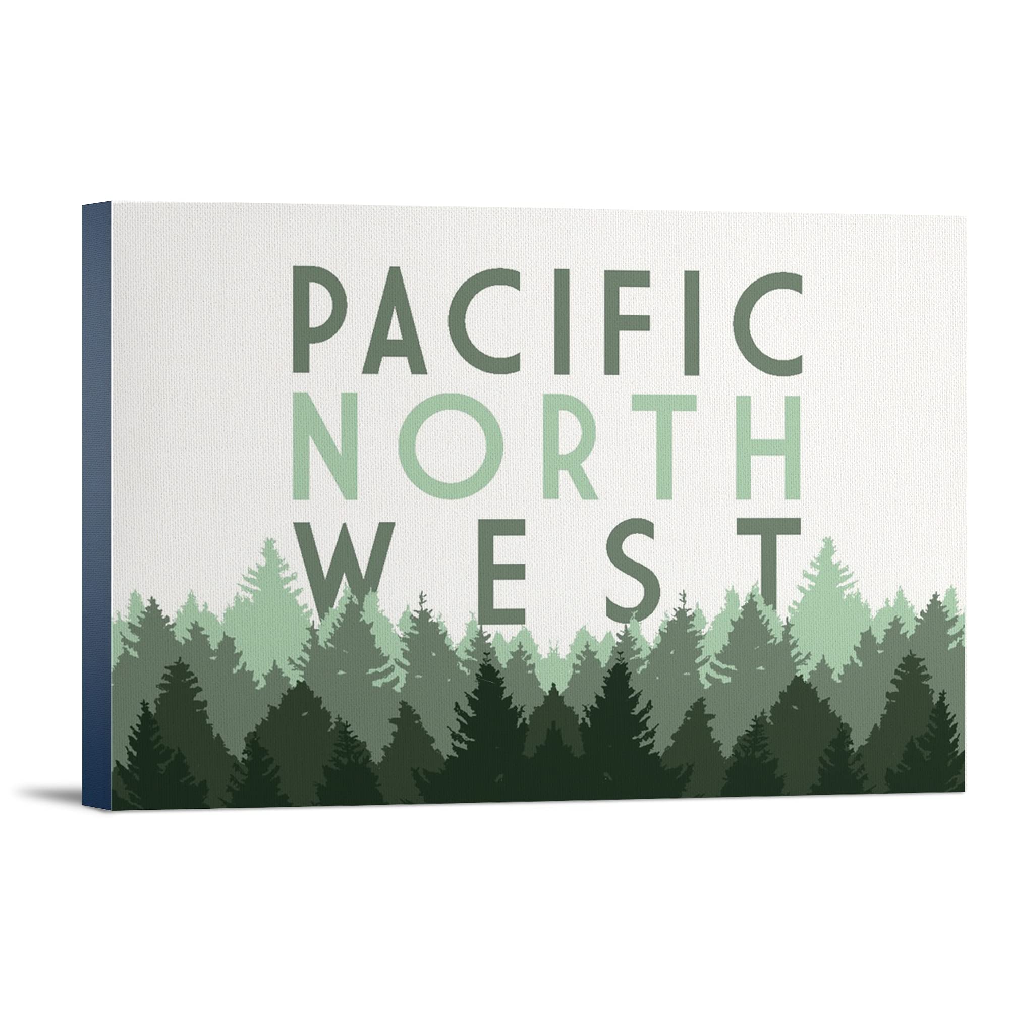 Lantern Press Pacific Northwest Pine Trees Wall Art - 12x18 Wrapped Canvas Print for Home & Office Decor - Nature Landscape Painting for Living Room, Bedroom, or Cabin