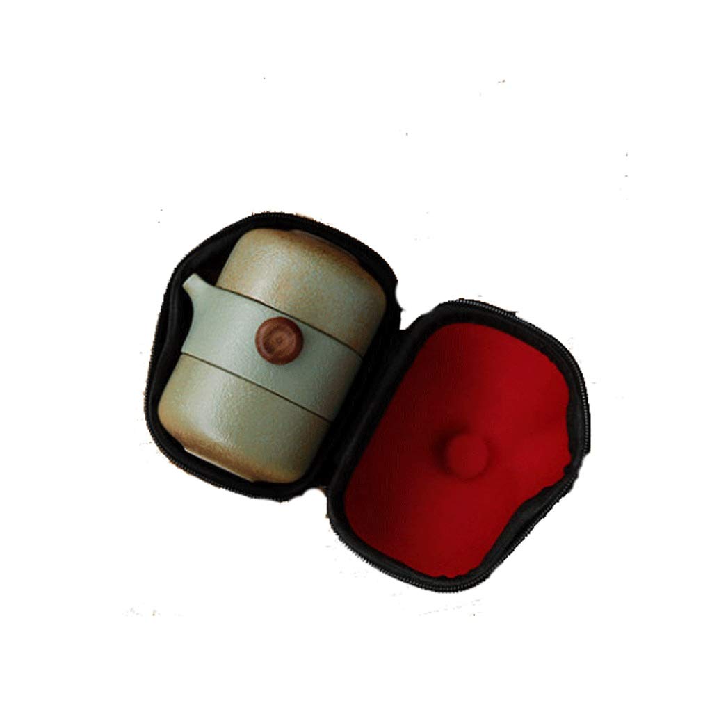 Japanese-Style Ceramic Teapot Set with Lid - Handmade Green Travel Tea Set for Office & Home Use - Includes Teacup & Bowl - Perfect for Afternoon Tea, Gifts & Japanese Tea Ceremonies