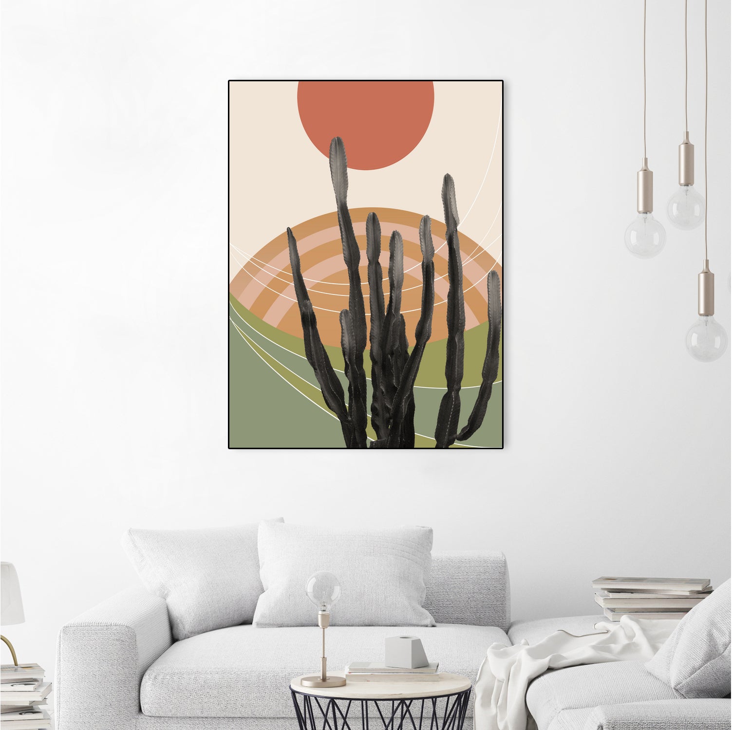 Desert Cactus Wall Art Print - Tropical Home Decor for Living Room, Bedroom & Office | Modern Botanical Poster