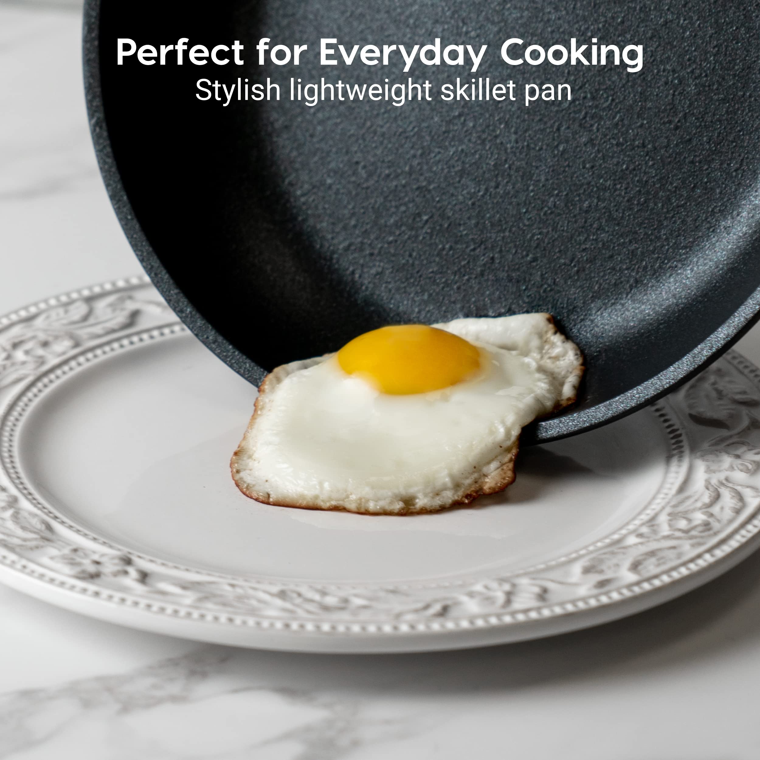 IRIS USA Non-Stick Frying Pan Set - MEGASTONE Coated Skillet for Healthy Cooking, 9.5 & 11 Inch Fry Pans - Perfect for Sautéing, Frying & Omelets | Dishwasher Safe & PFOA-Free