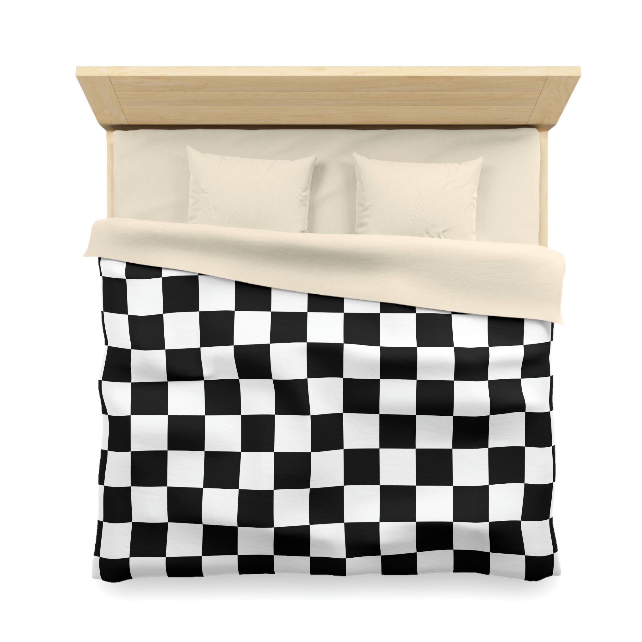 Checkered Duvet Cover Set - Soft Microfiber Bedding in 4 Sizes (Twin, Full, Queen, King) - Stylish Check Pattern for Modern Bedrooms & Guest Rooms