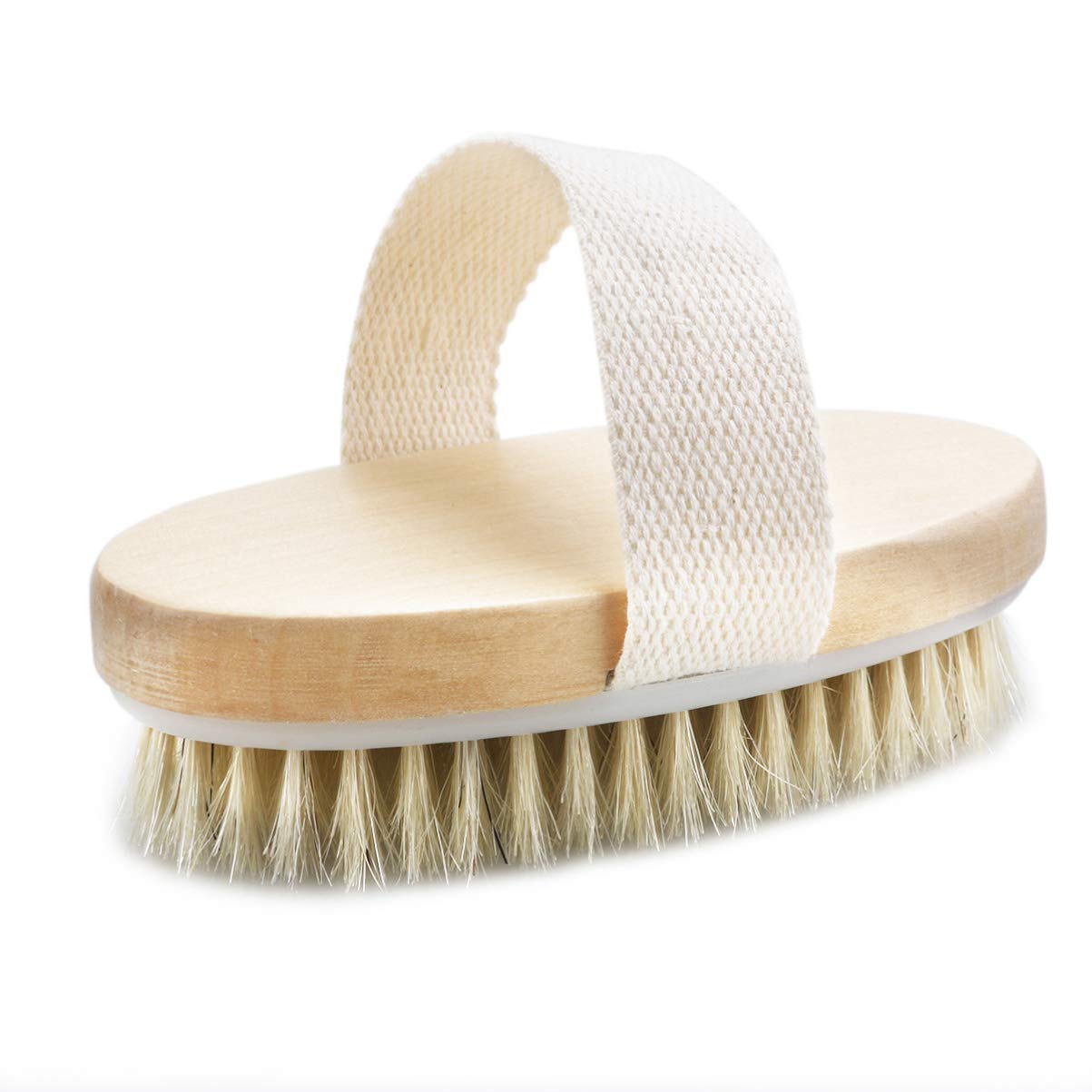 FOMIYES Natural Boar Bristle Dry Brush for Body - Exfoliating Skin Brush with Massage Benefits, Shower & Bath Brush for Cellulite Reduction & Improved Circulation - Perfect for Dry Brushing Routine & Spa-Like Skin Care at Home