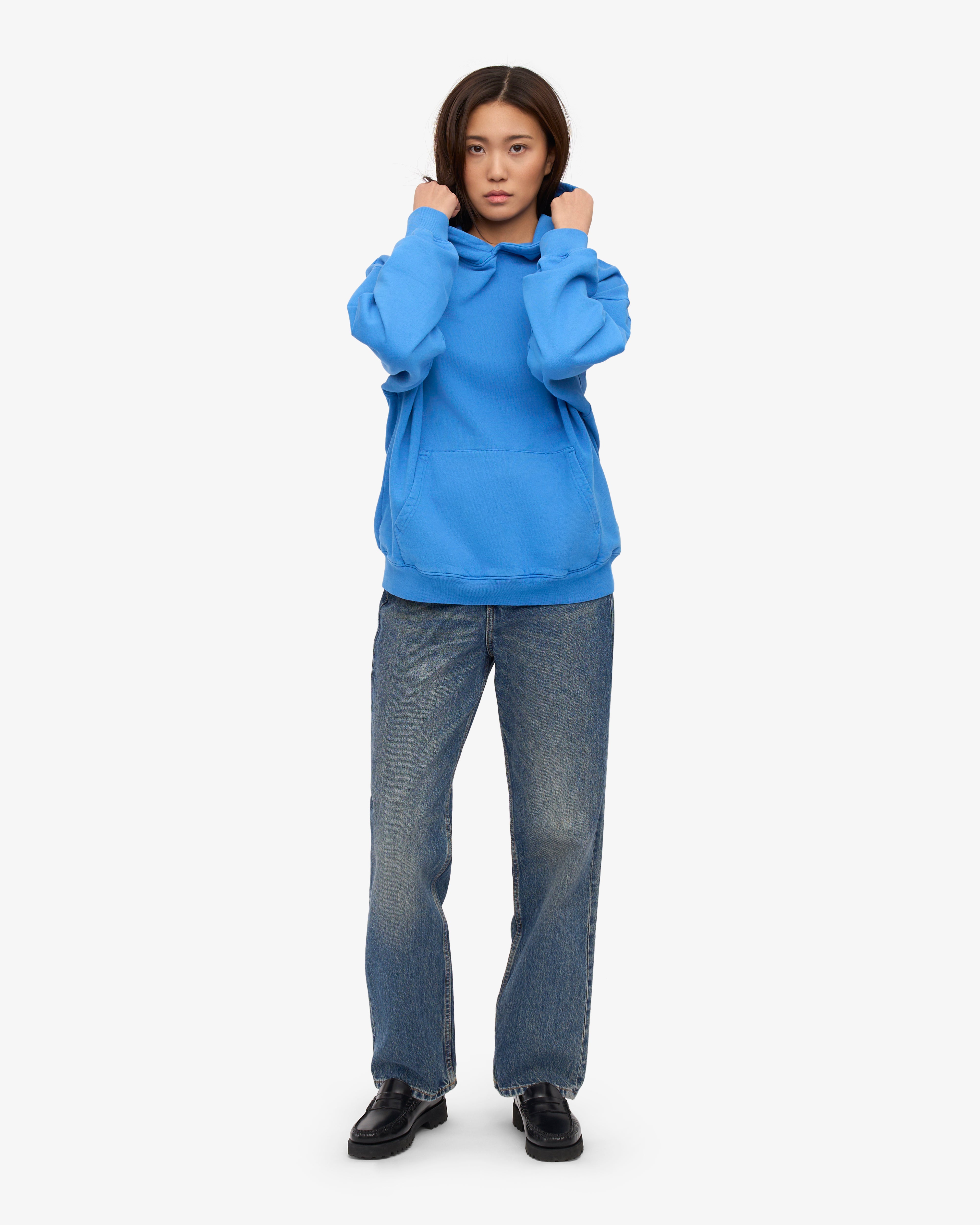Organic Oversized Hoodie - Pacific Blue | Soft & Cozy Pullover Sweatshirt for Men & Women | Perfect for Casual Wear, Lounge & Outdoor Activities