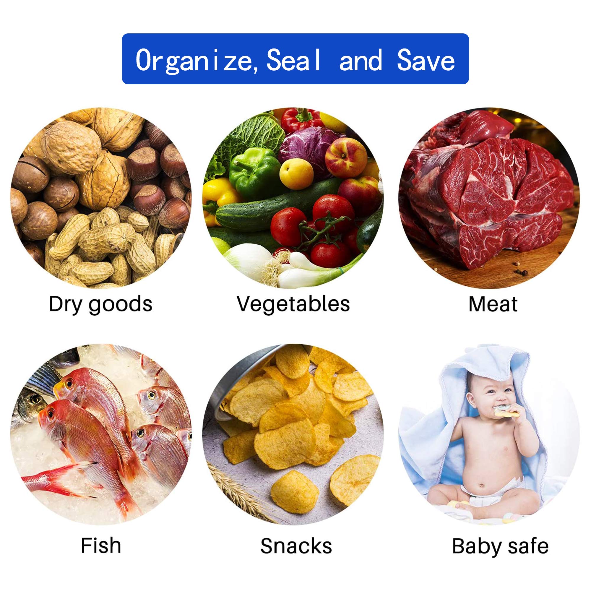 HESTIA 20-Pack Gallon Vacuum Storage Bags with Zipper - Clear Blue Plastic Food Saver Bags for Vacuum Sealer | Perfect for Meal Prep, Sous Vide & Long-Term Food Preservation