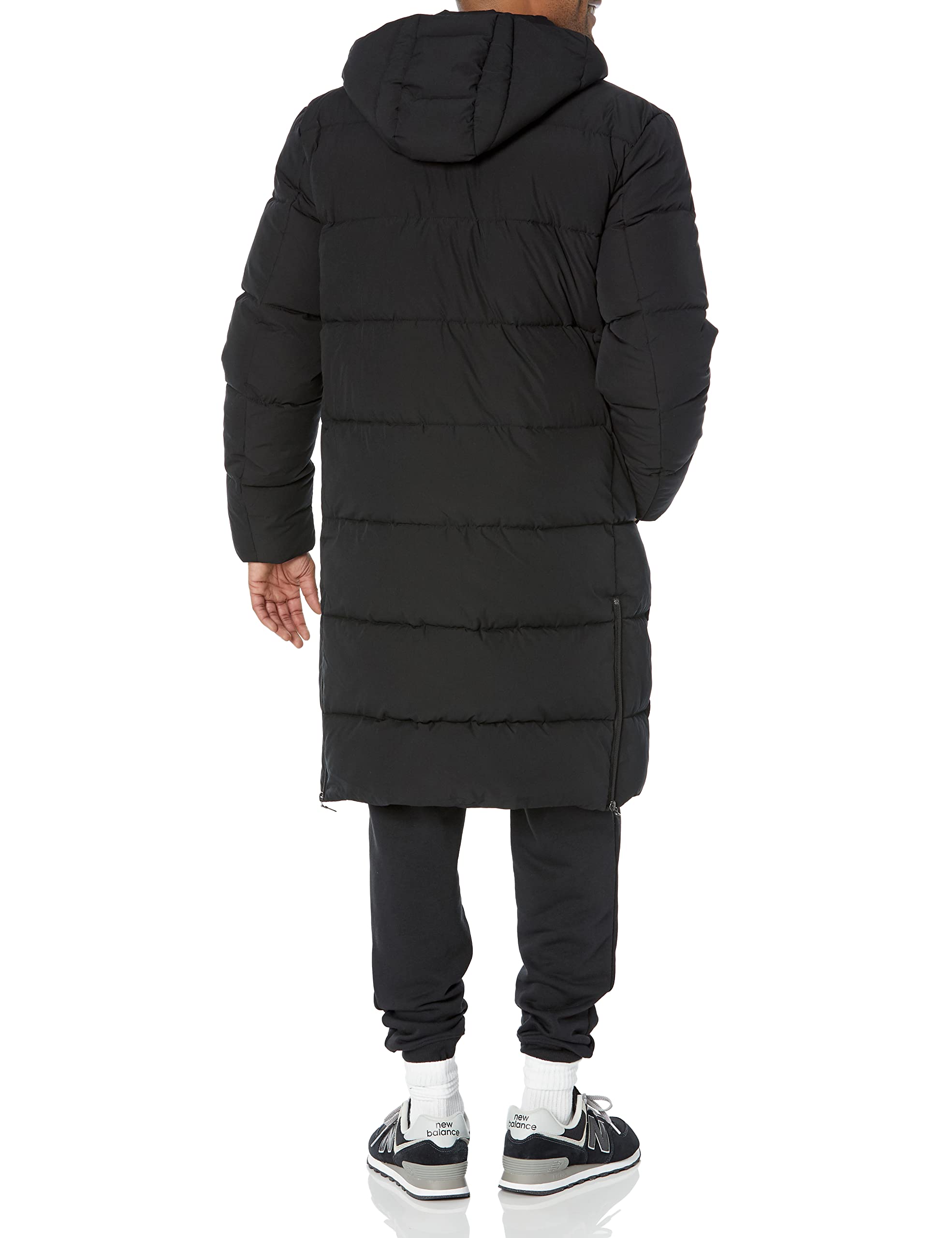 Amazon Essentials Men's Hooded Long Puffer Coat - Winter Warm Jacket for Cold Weather, Water-Resistant Outdoor Parka with Adjustable Hood - Perfect for Snow, Hiking & Daily Commute