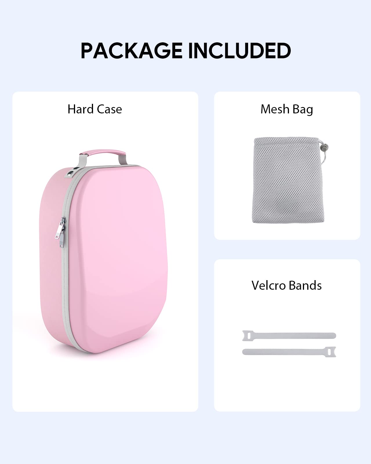 Aubika Hard Travel Carrying Case for Meta Quest 3S, Quest 3, Oculus Quest 2, Pico 4, Quest Pro & Vision Pro VR Headsets - Compatible with Elite & Battery Head Straps - Protective Pink Storage Case for Travel, Gaming & Home Use