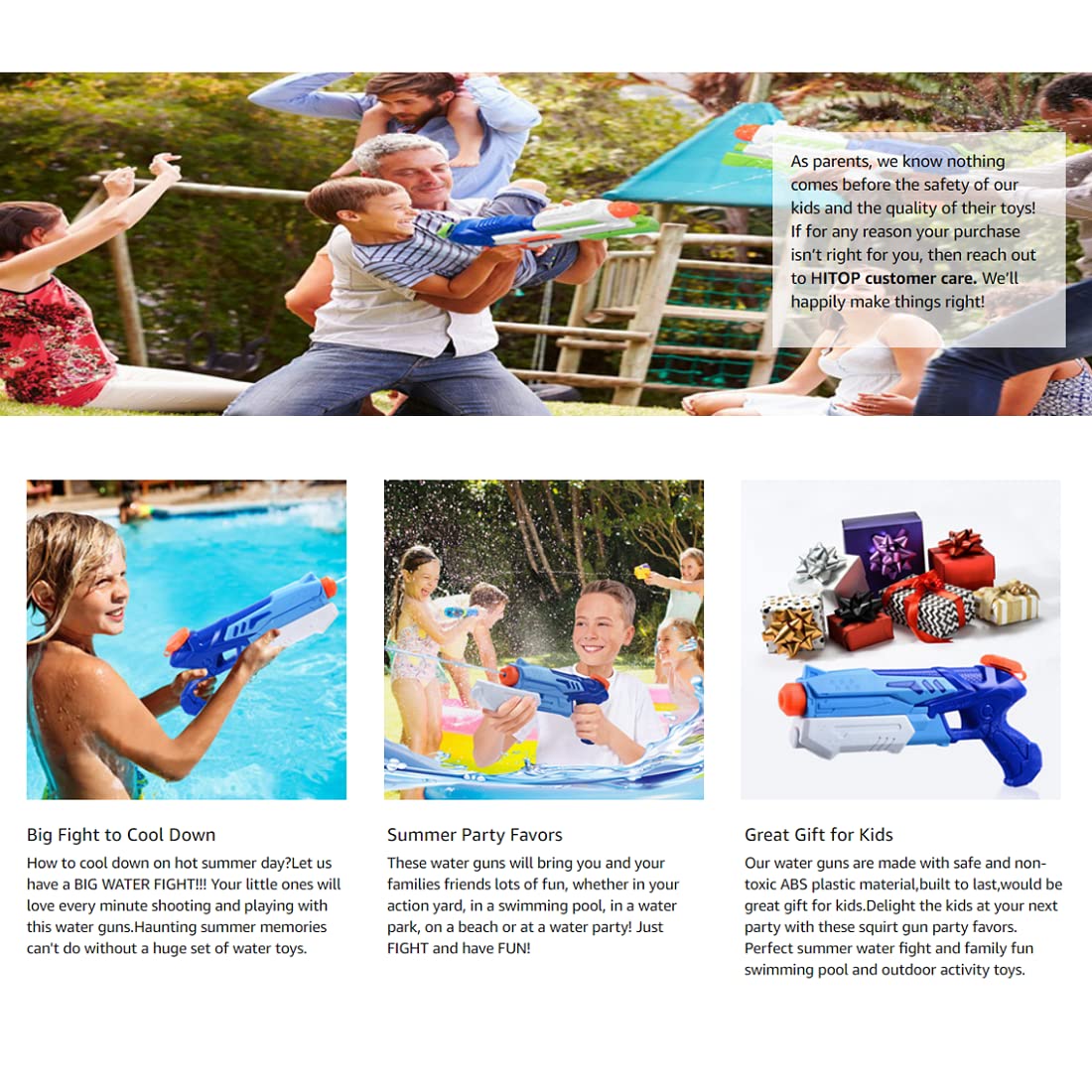 2PCS Kids Water Spray Gun Toy - Summer Fun Pool & Beach Water Game for Outdoor Play and Backyard Parties