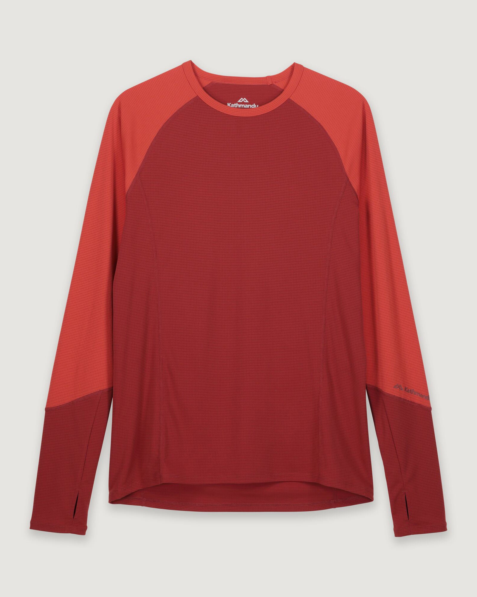 KMDAction Men's Long Sleeve Thermal Shirt - Warm Spice/Umber Color - Perfect for Hiking, Camping & Winter Outdoor Activities