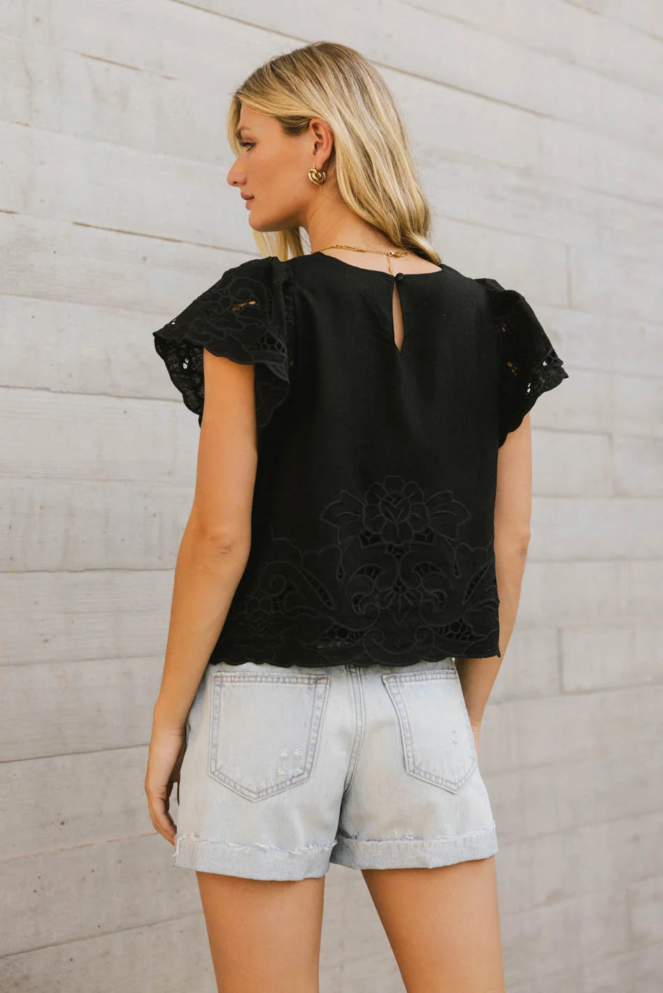 Myra Embroidered Blouse for Women - Elegant Black Floral Top | Perfect for Office Wear, Date Night & Special Occasions