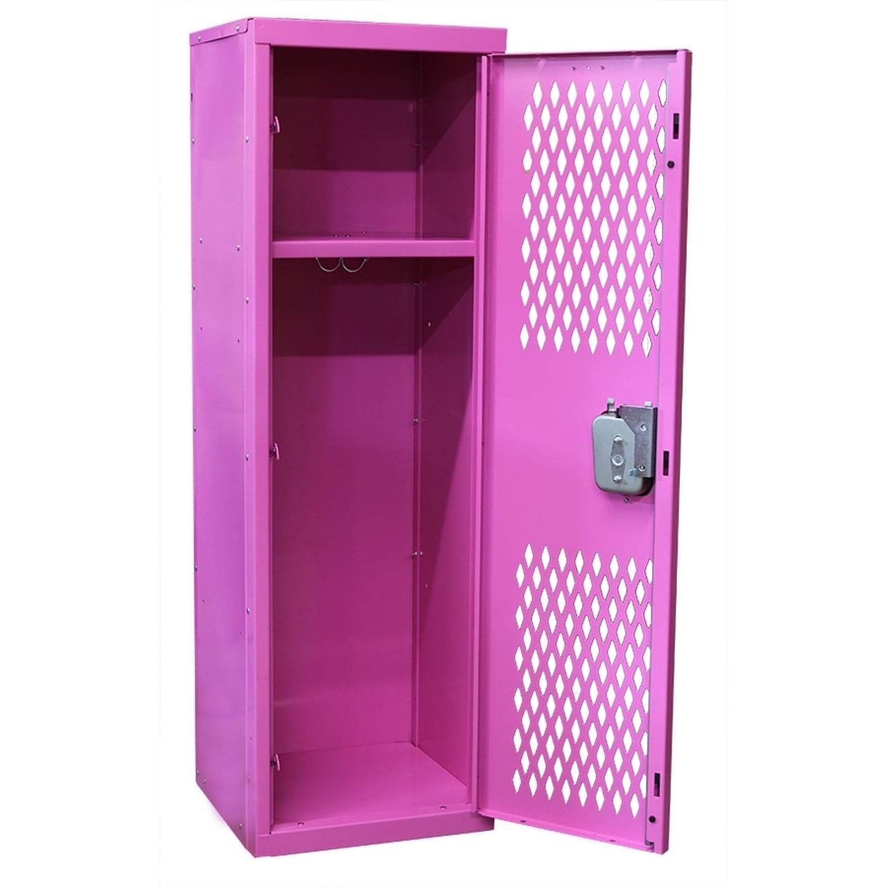 Pink Steel Wardrobe Locker - Easy Assembly Closet Organizer for Bedroom, Dorm & Kids Room Storage Solution