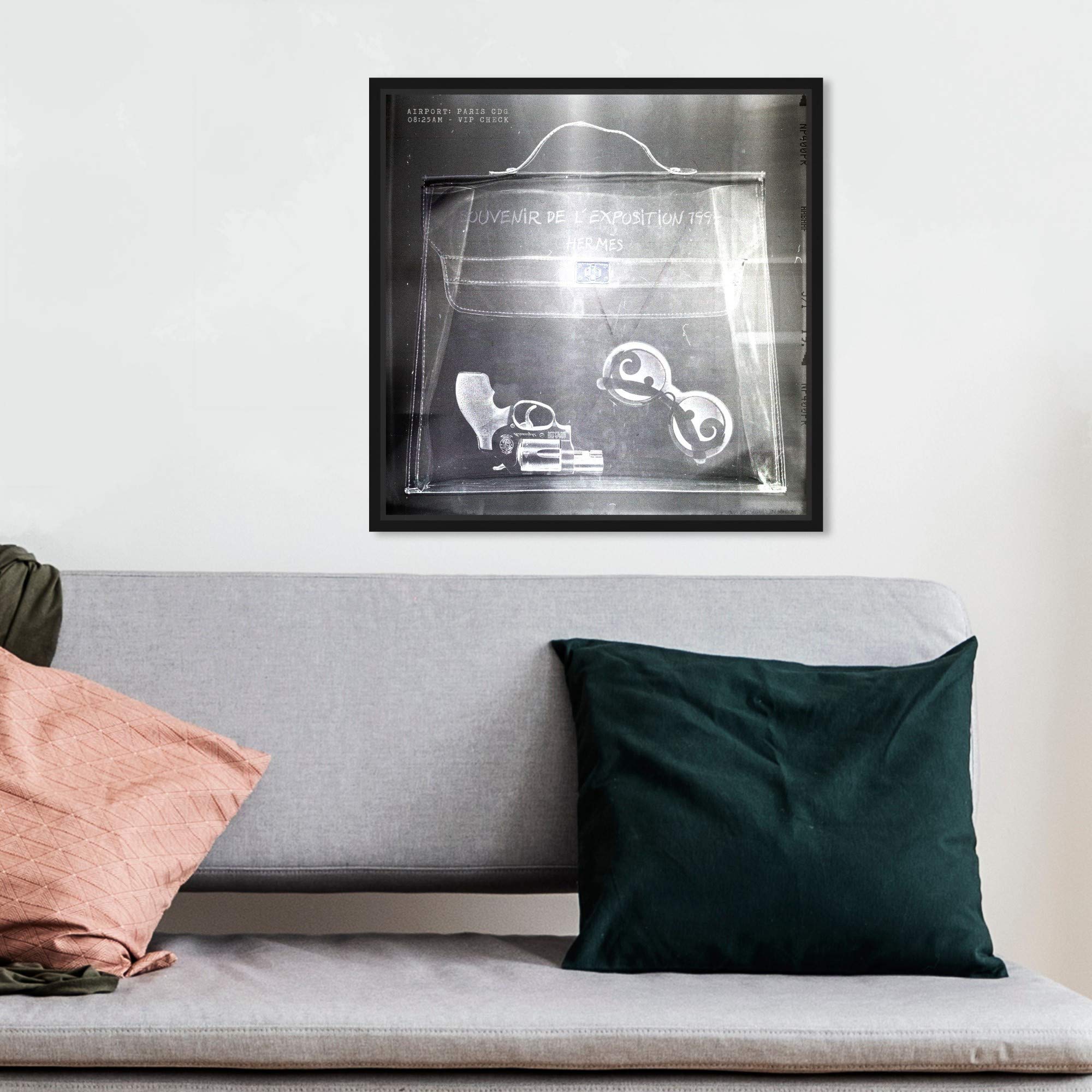 Bulletproof Handbags Wall Art Canvas Print - 12x12 Inches Black Framed Fashion & Glam Home Decor by Oliver Gal Artist Co. - Perfect for Living Room, Bedroom & Office Decor