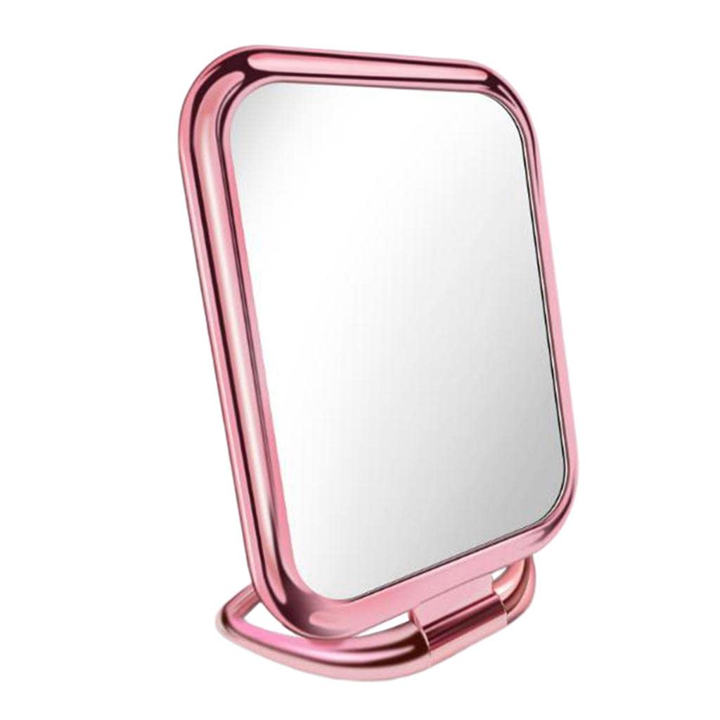 Trendy Retail® Portable Travel Foldable Tabletop Mirror - Pink Square Makeup Mirror for Vanity, Dressing, and On-the-Go Beauty (Ideal for Home, Travel & Salon Use)