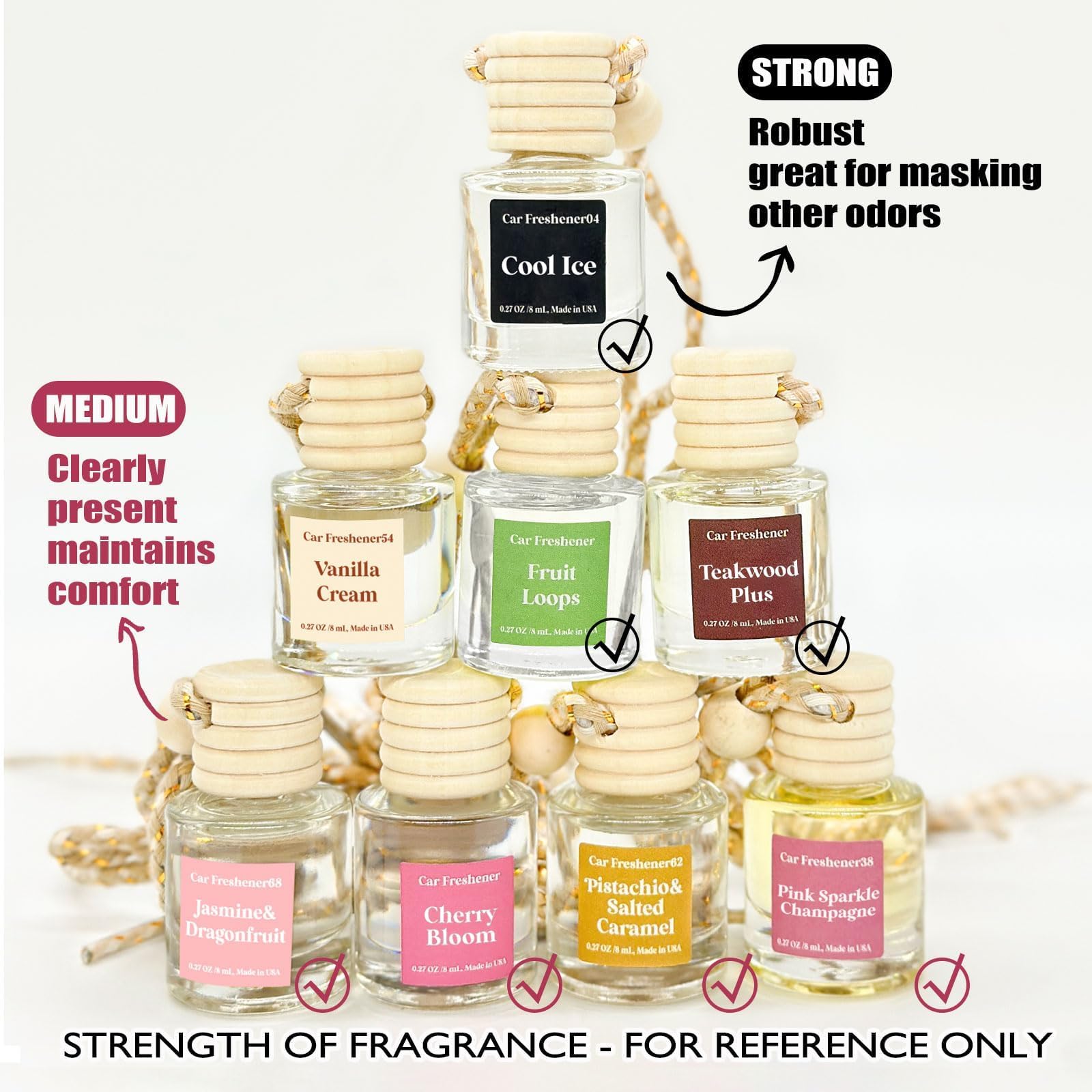 Premium Car Air Freshener Hanging - Long Lasting Scent Diffuser for Vehicles, 2 Pack USA-Made Auto Fragrance - Perfect for Daily Commute, Road Trips & Gifts for Women