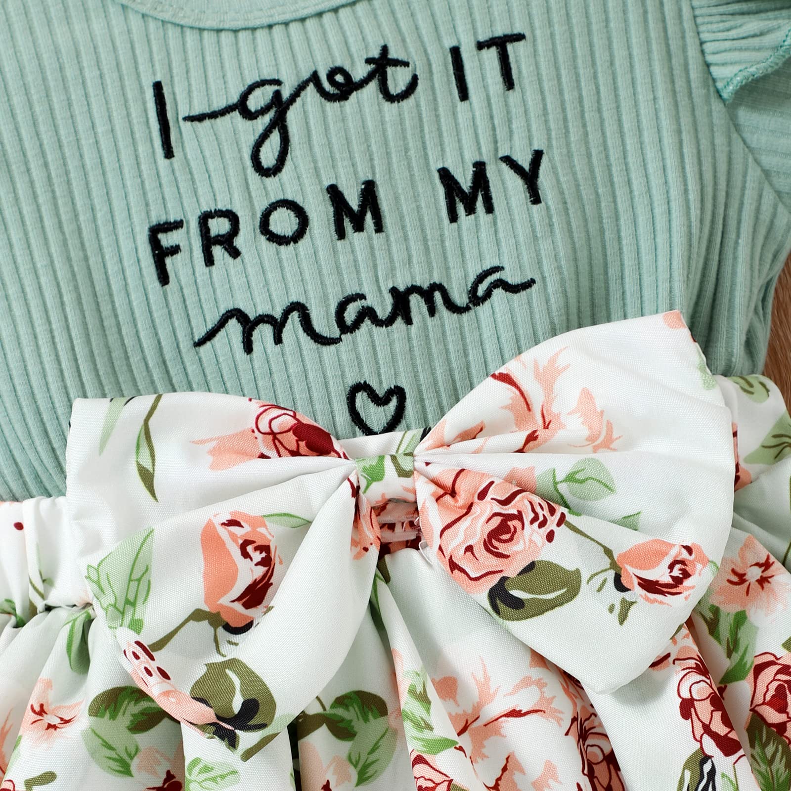 Christmas Baby Girl Outfit - Long Sleeve Floral Romper Dress & Bodysuit | Infant Fall Clothes | Perfect for Holiday Photos, Family Gatherings & Seasonal Celebrations