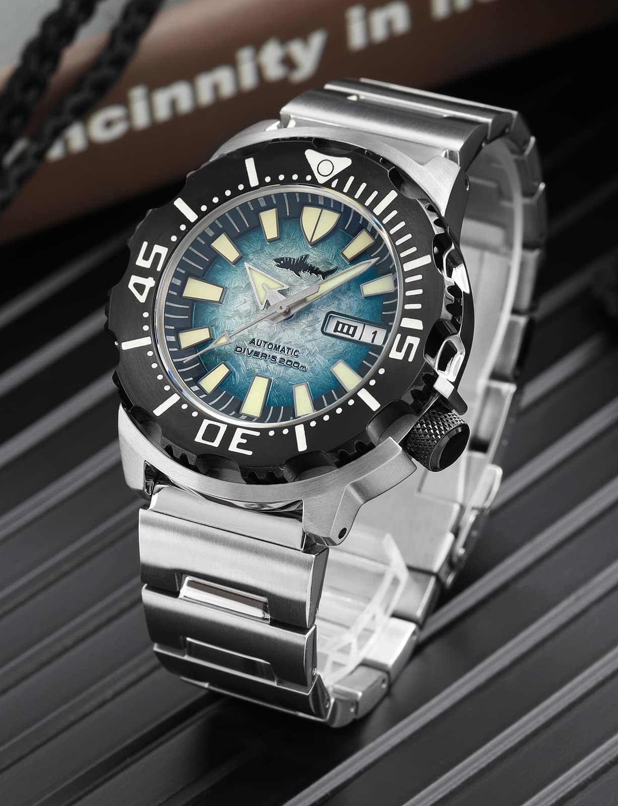 Heimdallr Men's NH36A Automatic Diving Watch - 200M Water Resistant, Sapphire Crystal, Luminous Dial, 316L Stainless Steel Bracelet (V2) - Perfect for Scuba Diving, Swimming & Outdoor Adventures