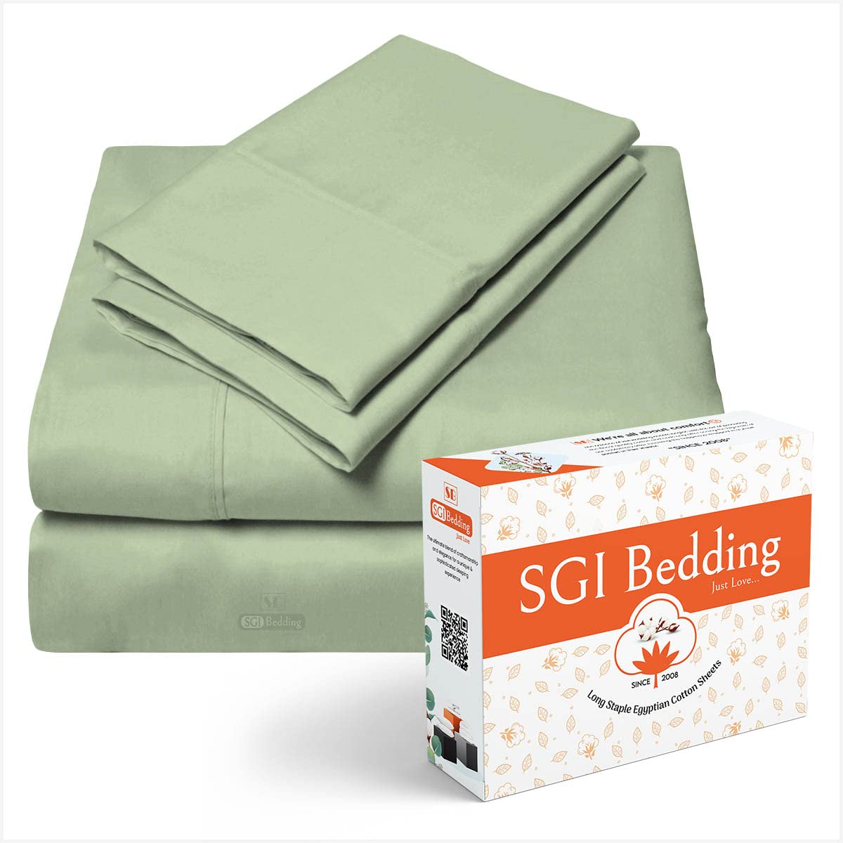 Premium 500 Thread Count 100% Egyptian Cotton Bed Sheet Set - Ultra Soft Luxury Hotel Quality 4-Piece (1 Fitted Sheet, 1 Flat Sheet, 2 Pillowcases) with 15
