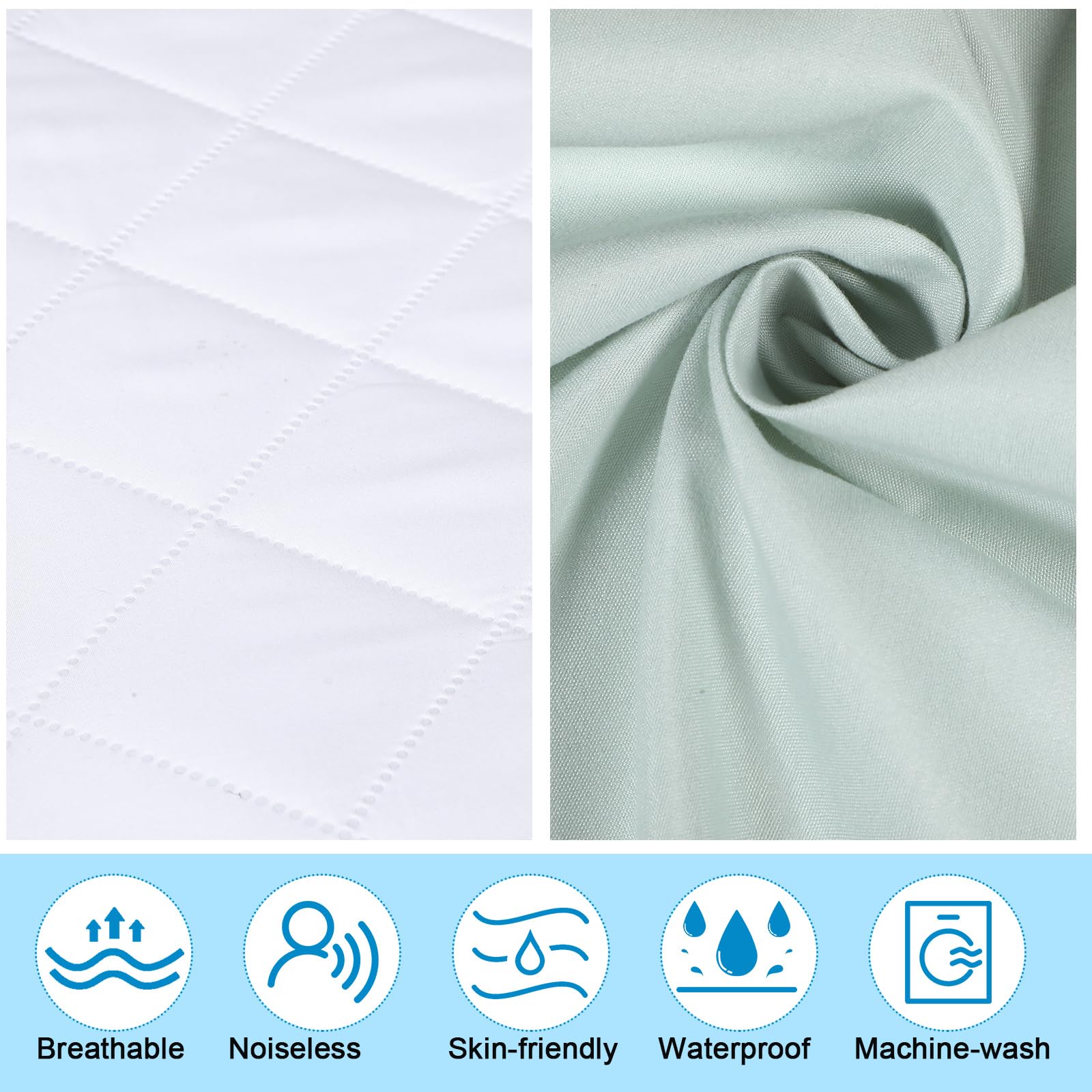 Newwiee 6-Pack Baby Fitted Crib Sheets & Waterproof Mattress Protector Set - 28