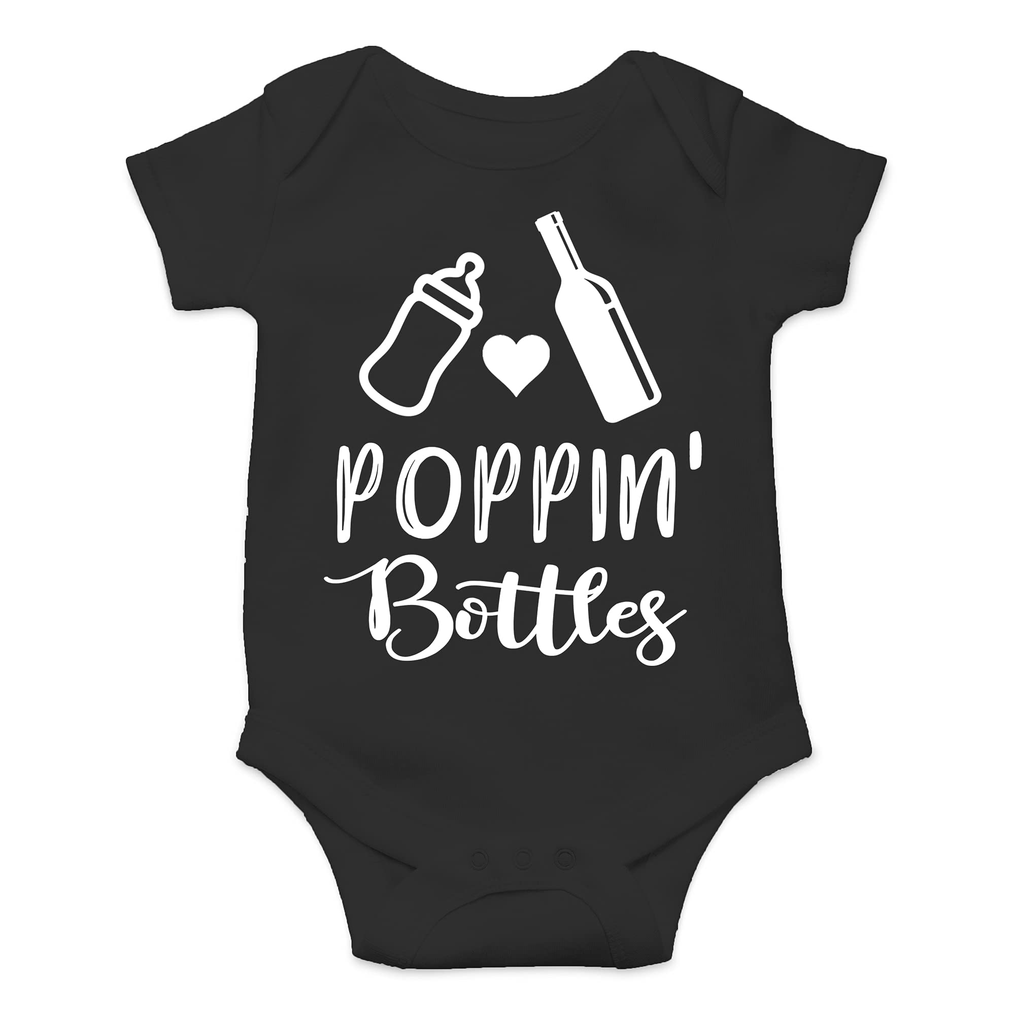 Funny Newborn Bodysuit Outfits for Boys & Girls | CBTwear Poppin' Bottles Baby Clothes | Perfect for Photo Shoots, Birth Announcements & Playtime