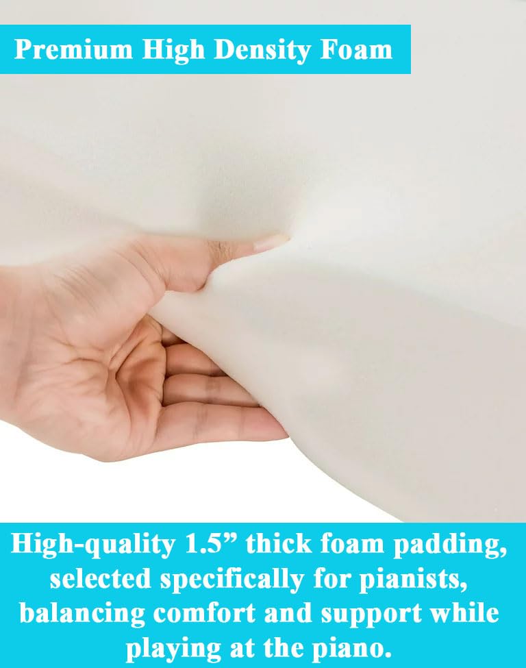 Premium Piano Bench Cushion - Extra Thick 14