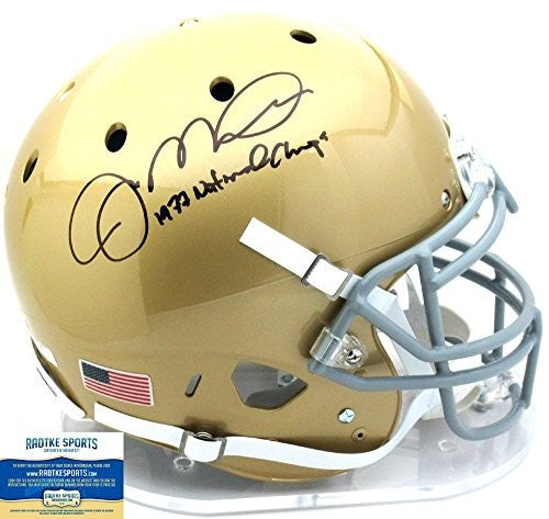 Joe Montana Autographed Notre Dame Fighting Irish Schutt Authentic NCAA Helmet - Signed 1977 National Champions Edition - Perfect for Football Memorabilia Collectors, Sports Fans & Man Cave Decor