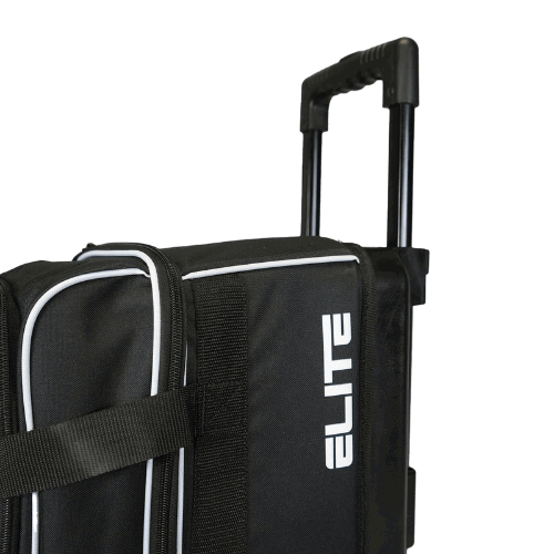 ELITE Premium Double Roller Bowling Bag - Black & White for Men & Women - Perfect for League Play, Tournaments & Travel