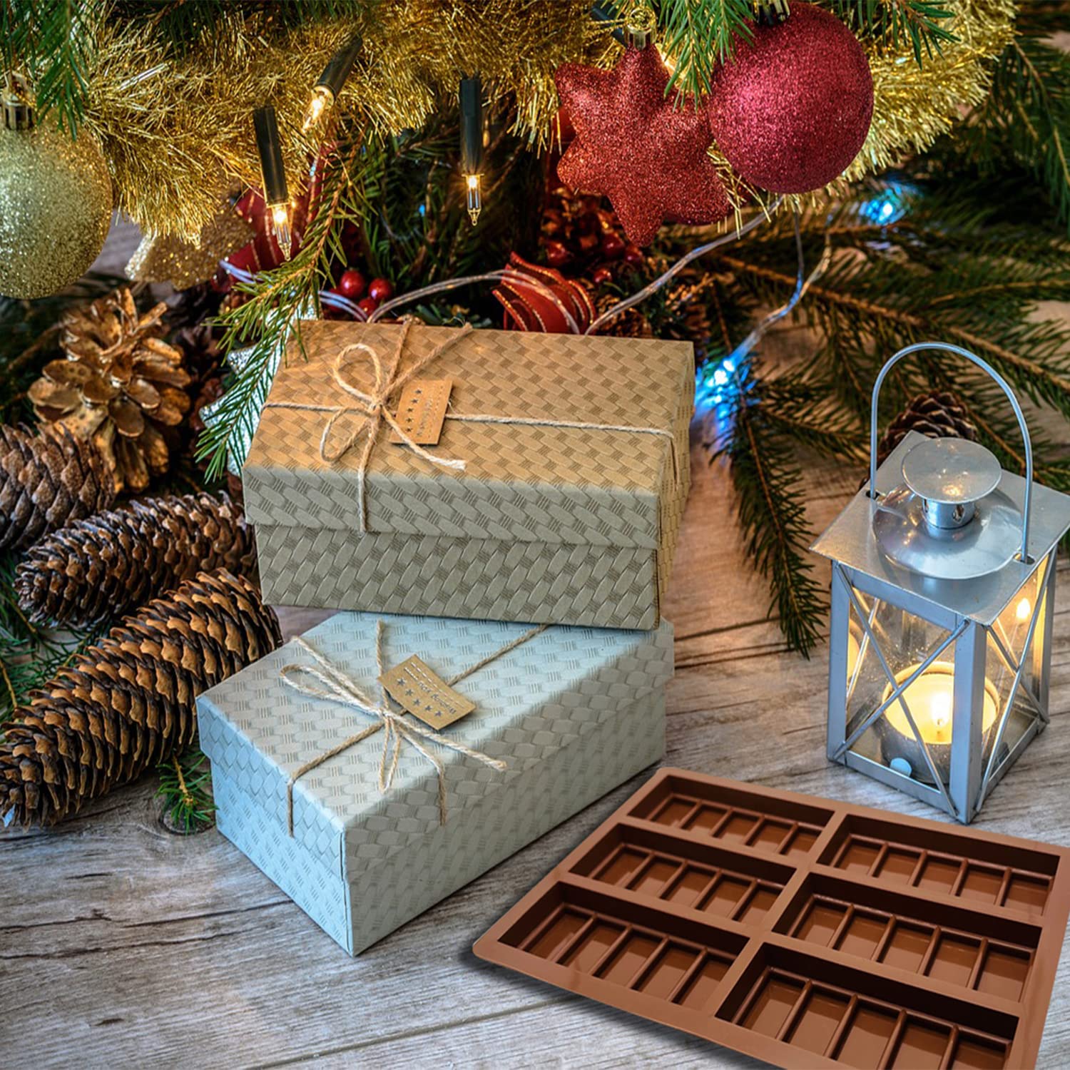 2 Pcs Silicone Wax Melt Molds - Rectangle Chocolate Bar Molds for DIY Candles, Soap Making & Baking - Perfect for Home, Gifts & Party Decorations