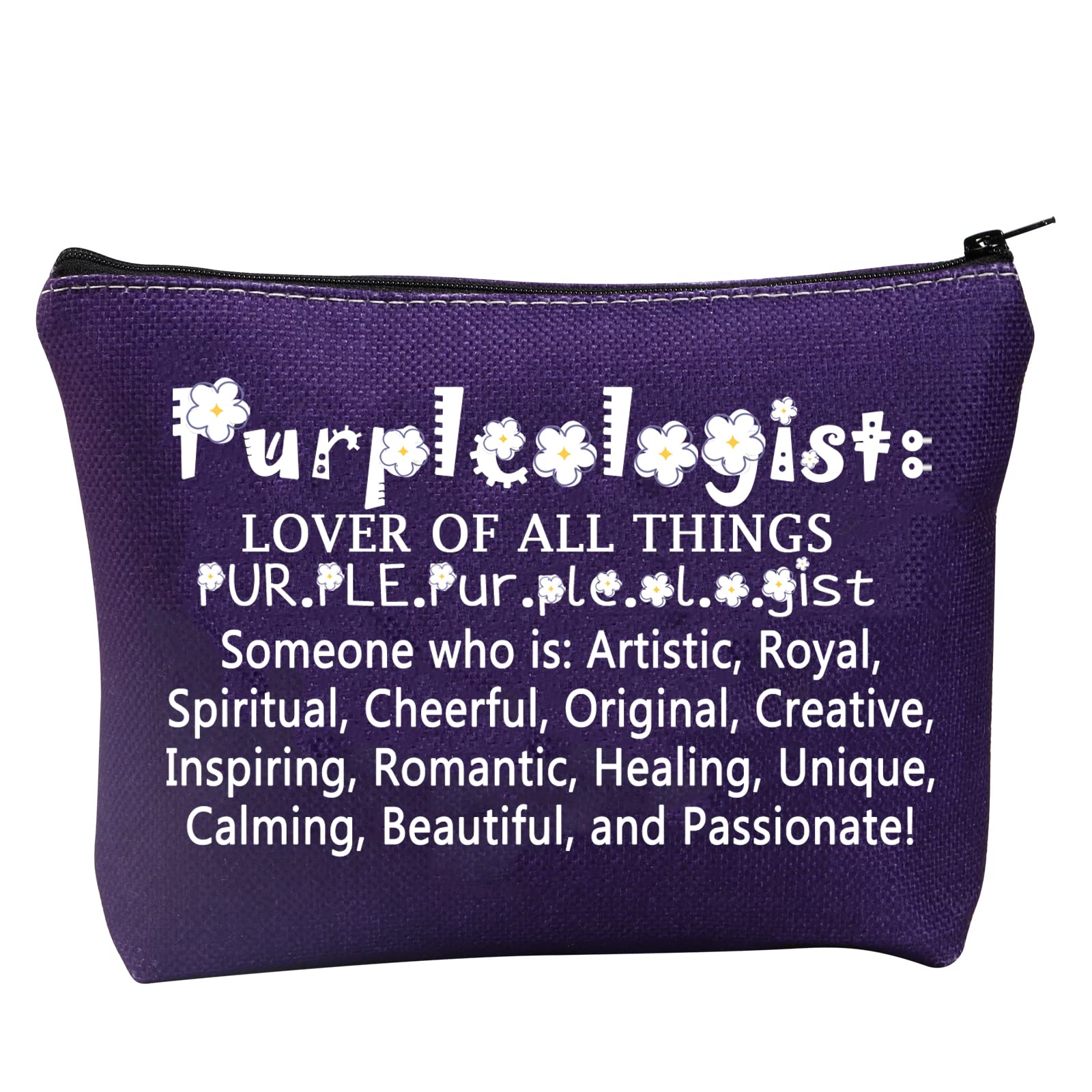 TSOTMO Purple Zipper Makeup Bag - Waterproof Cosmetic Pouch for Travel & Storage | Perfect Gift for Purple Lovers | Organize Makeup, Jewelry & Essentials in Style