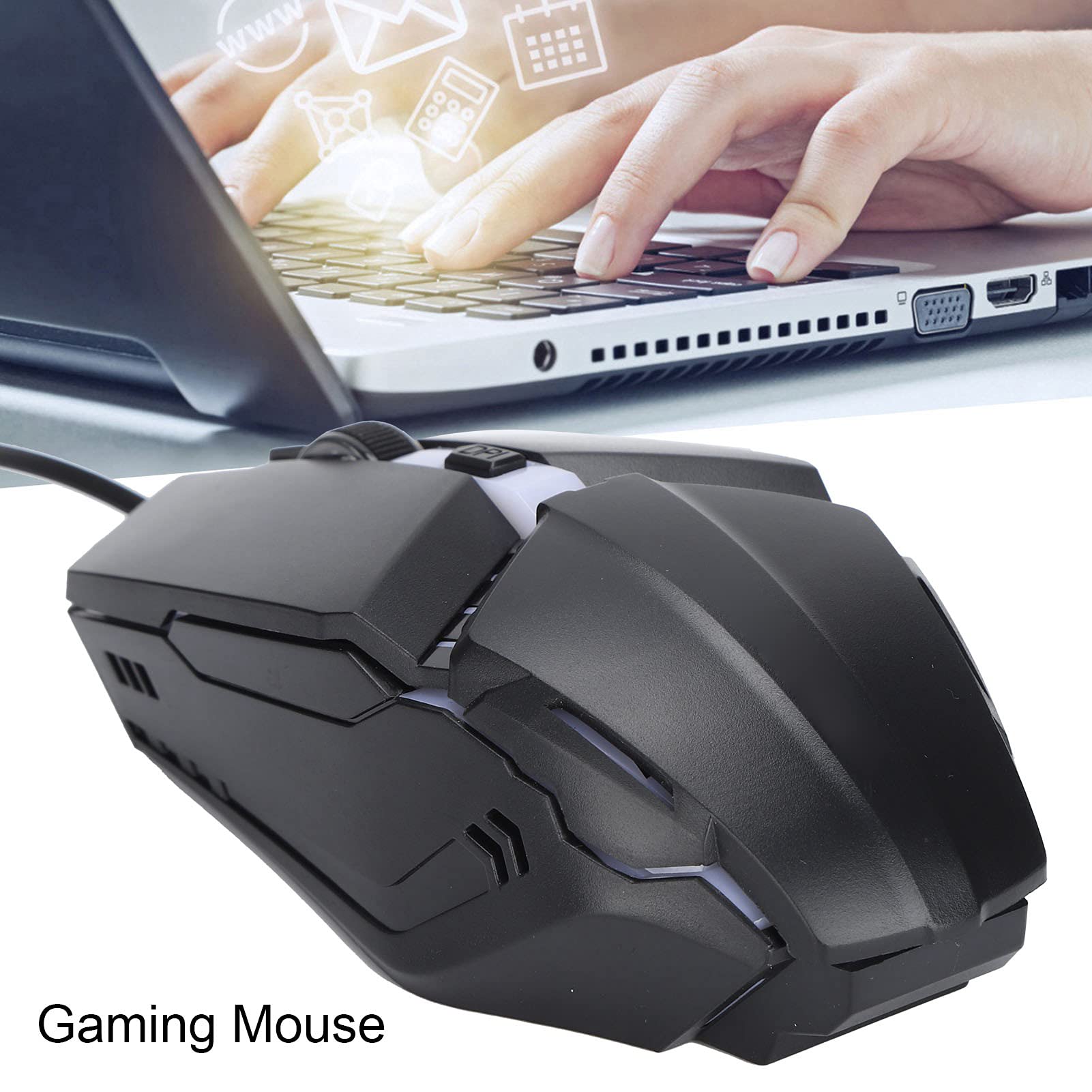 Tosuny RGB Wired Gaming Mouse - 1000DPI, 3 Adjustable Levels for PC & Laptop Gaming