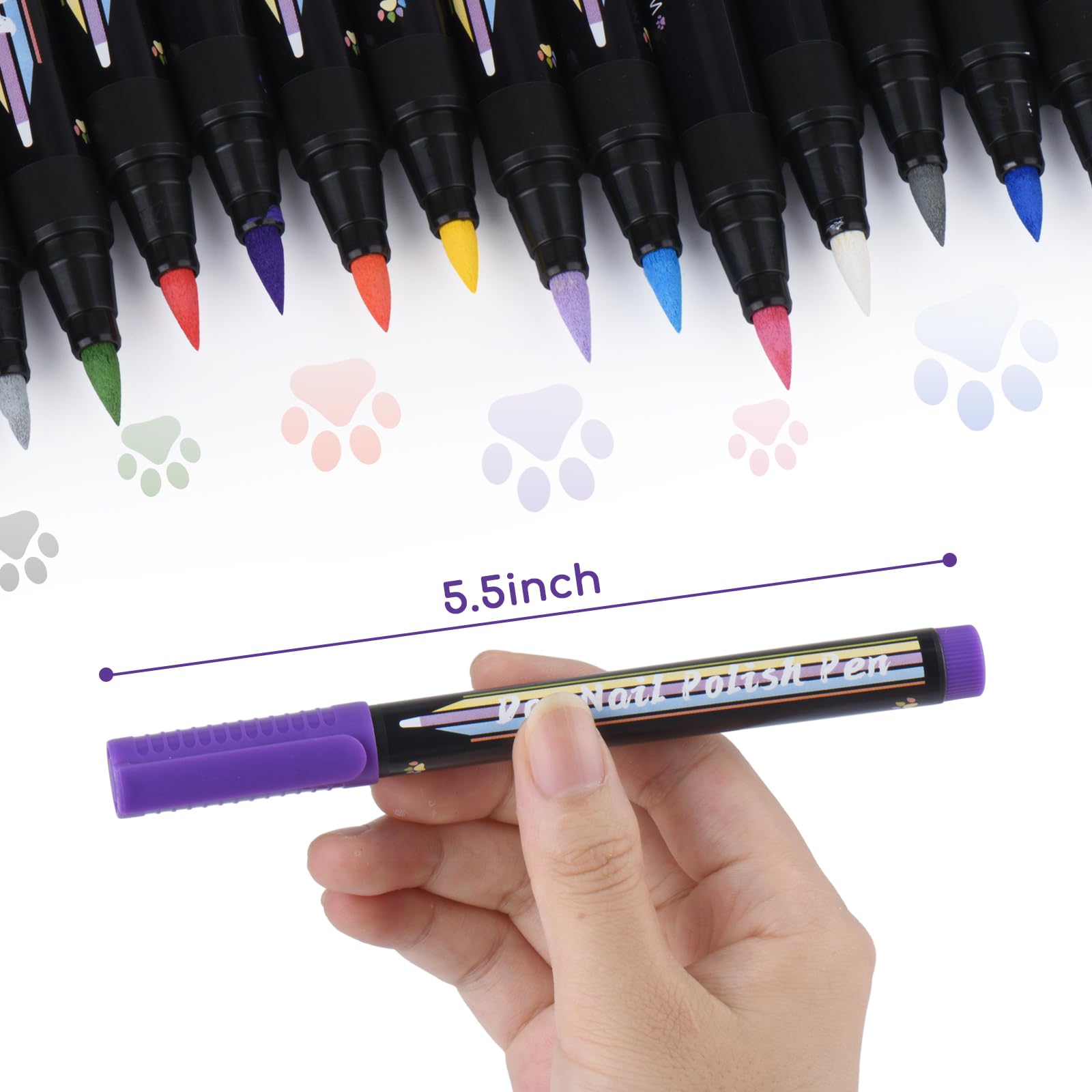 **20 Colors Quick-Dry Dog Nail Polish Pens – Non-Toxic, Odorless & Safe for Pets – DIY Puppy Nail Art Kit – Easy to Apply for Grooming, Parties & Special Occasions**