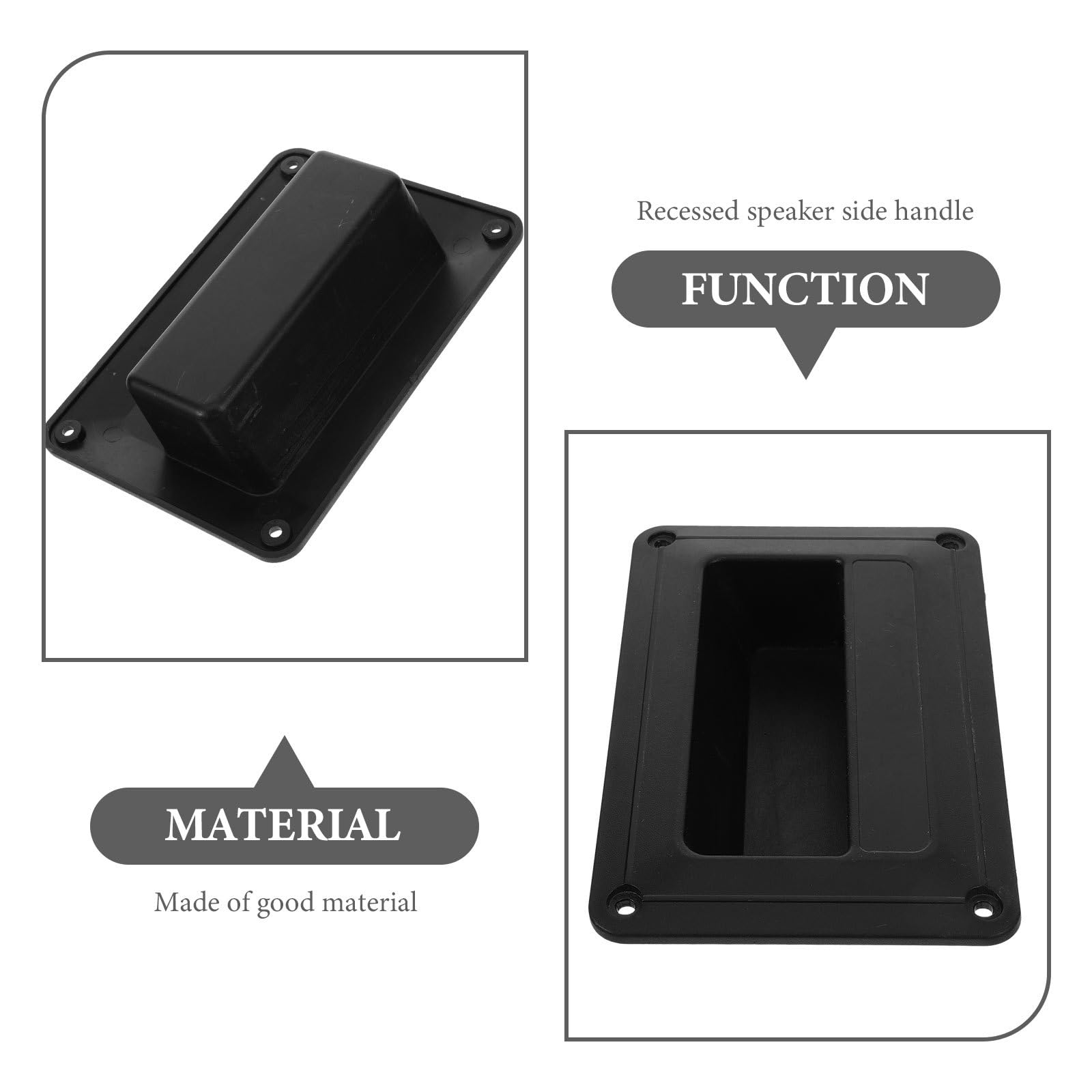 4 Pcs Speaker Side Handles - Durable Plastic Audio Speaker Accessories for Kitchen Cabinets, Small Recessed Stereo Handles - Perfect for Home Audio Systems, DIY Speaker Projects & Studio Equipment Installation