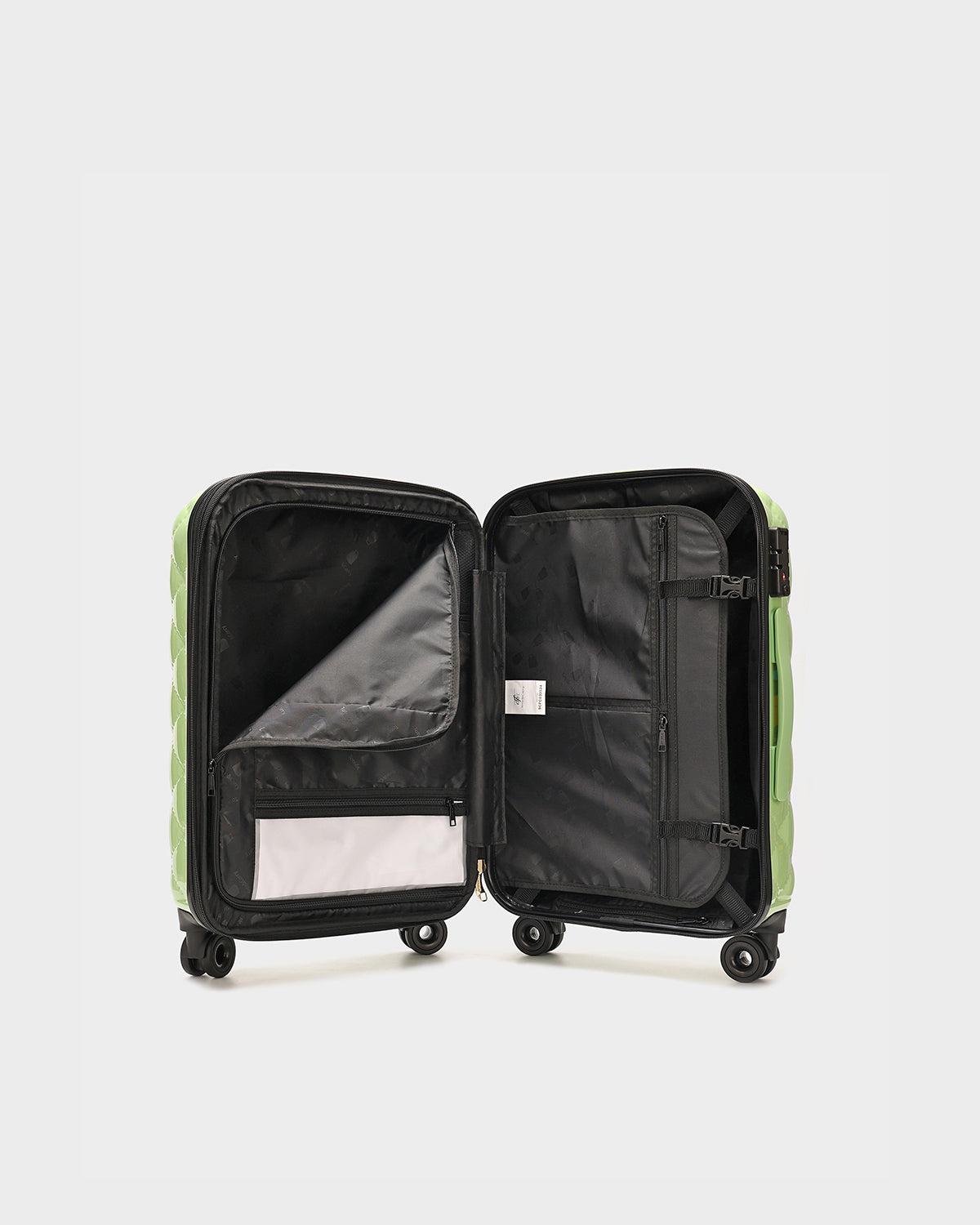 Premium Diamond 3-Piece Hardshell Luggage Set in Crystal Green - Lightweight Spinner Suitcase for Travel, Vacation & Business Trips (Carry-On, Medium & Large)