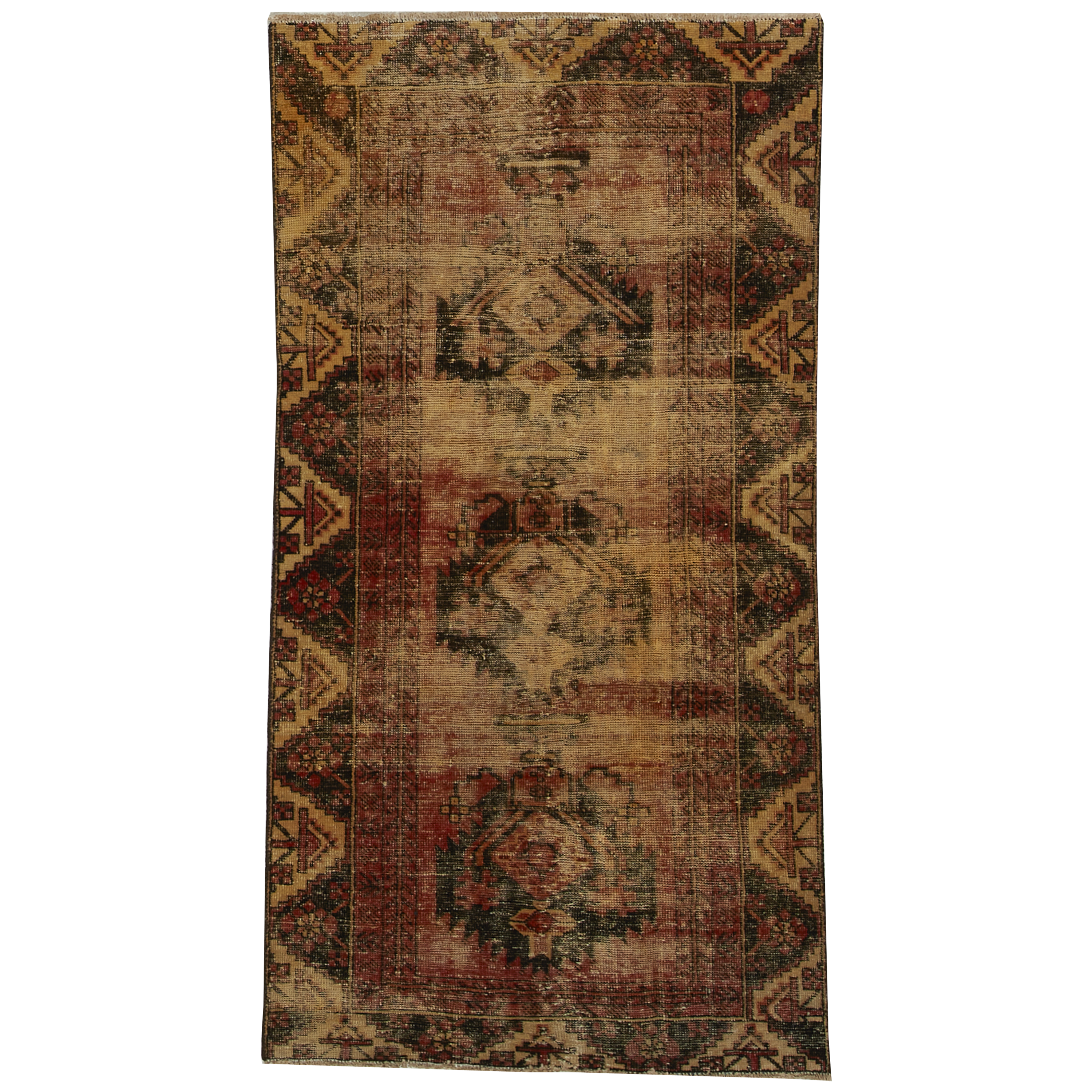 Vintage Hamadan Persian Rug Circa 1950 - Authentic Handmade Oriental Carpet for Living Room, Bedroom & Home Decor