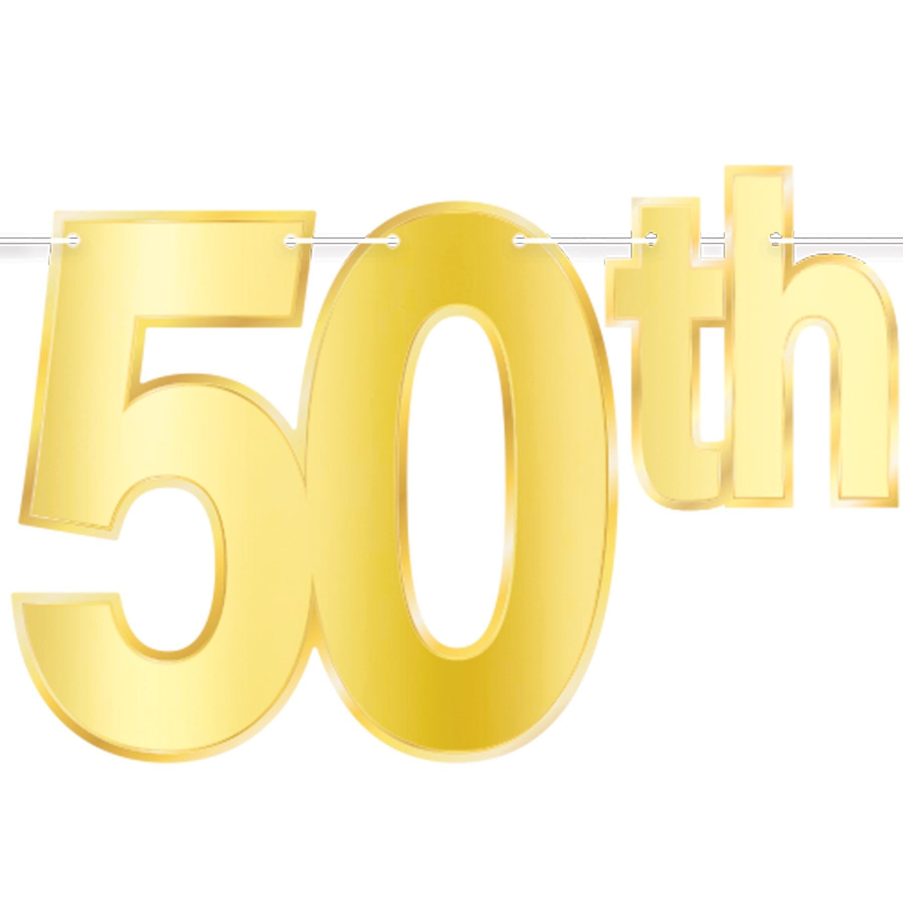 12 Pack Beistle Foil Happy 50th Birthday Party Streamers - Gold & Silver Decorations for Anniversary Celebrations, Retirement Parties & Milestone Events