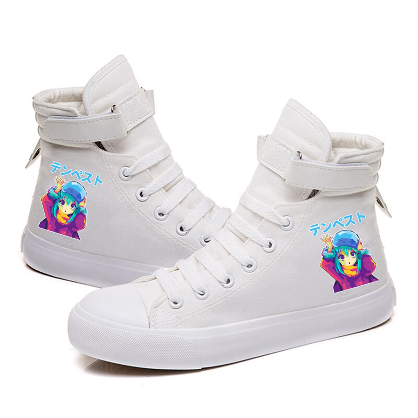 Kpop Anime Shoes - That Time I Got Reincarnated as a Slime Printed High Top Canvas Sneakers for Men & Women | Casual Cosplay Fashion Footwear for Anime Conventions, Streetwear & Daily Wear