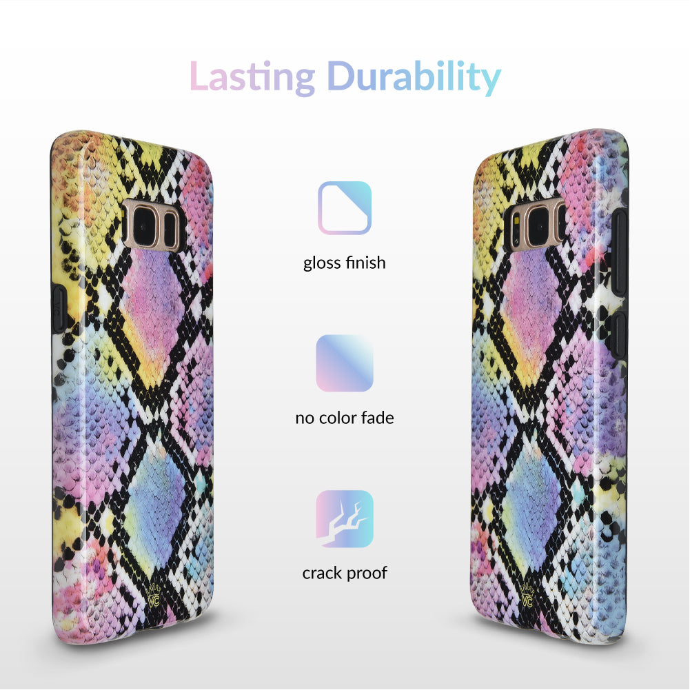 Snakeskin Pattern Neon Samsung Galaxy Phone Case - Stylish Protective Cover for Galaxy S21/S22/S23 - Perfect for Nightlife, Parties & Fashion Statements
