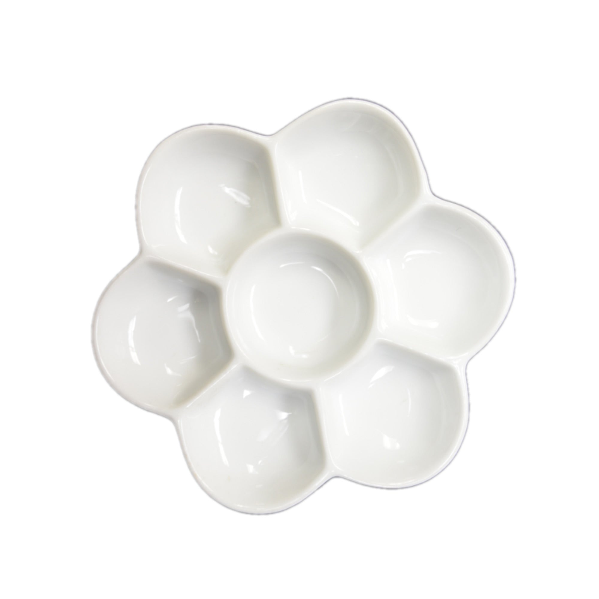 7-Well Flower Porcelain Paint Palette - Perfect for Acrylic, Oil & Watercolor Painting - Ideal for Artists, Hobbyists & DIY Craft Projects