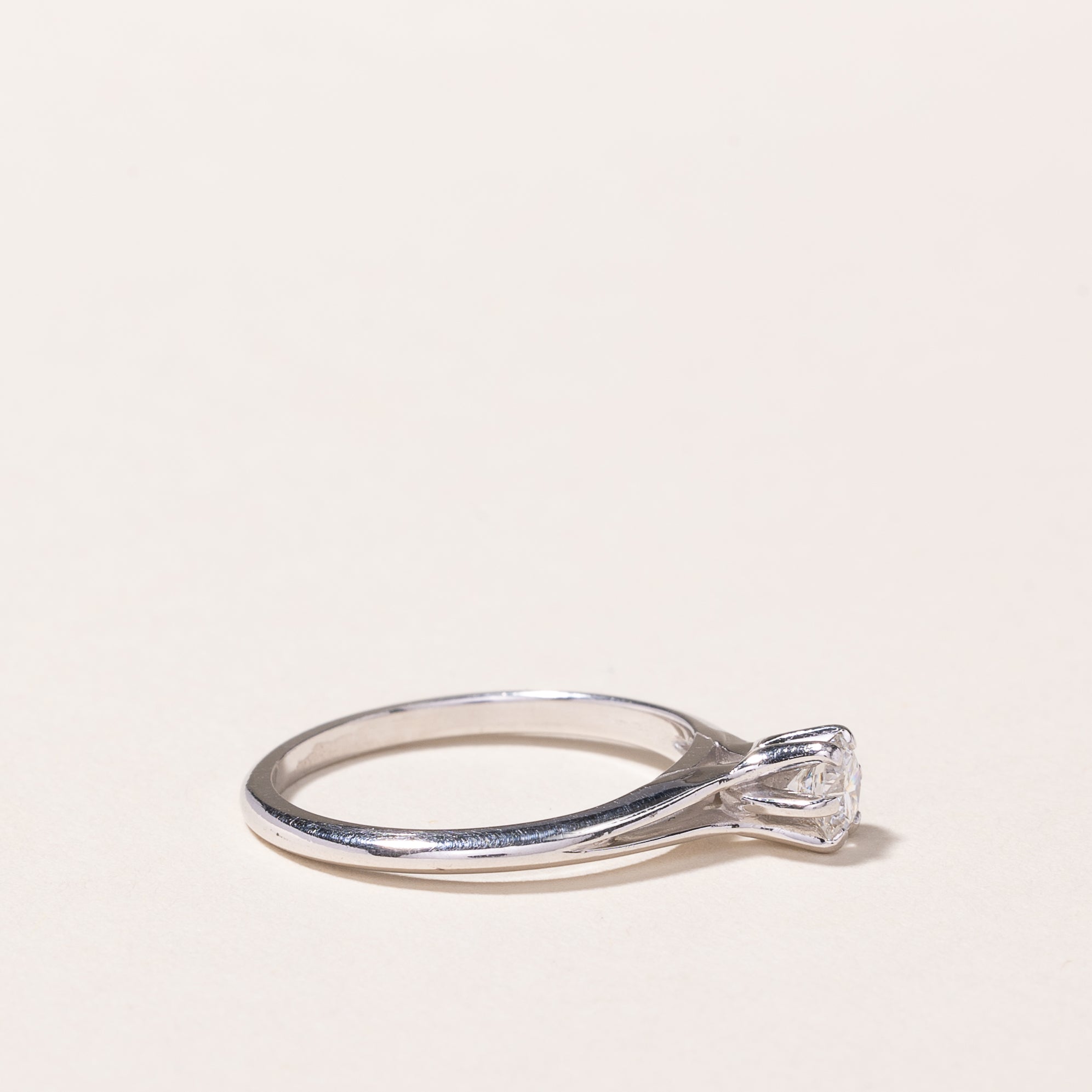 18K White Gold Diamond Ring - 0.32 Carat Round Cut Solitaire Engagement Ring | Size 6 | Perfect for Proposals, Anniversaries & Special Occasions