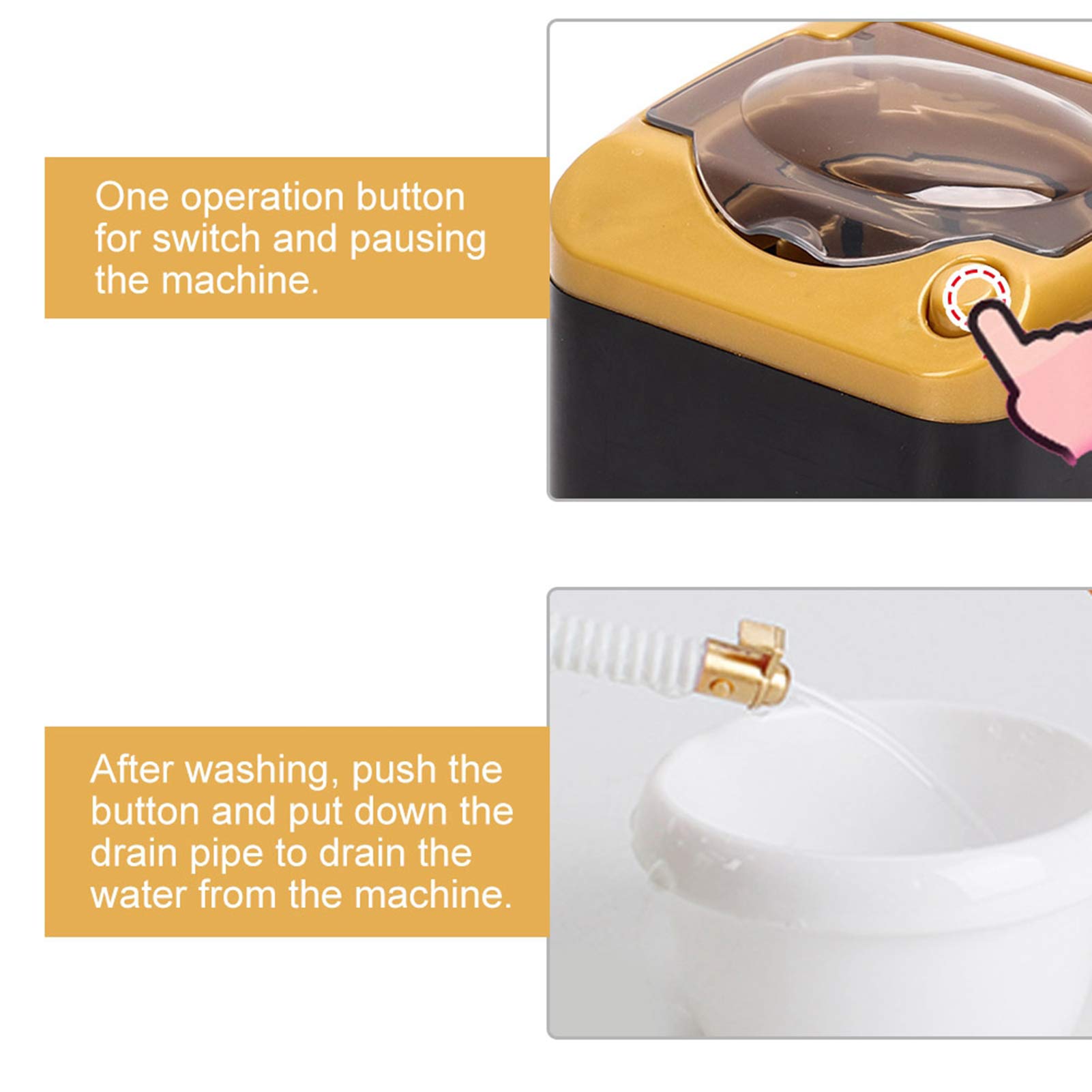 Mini Electric Brush Cleaning Machine - Portable Cosmetic Tool Cleaner for Makeup Brushes & Sponges (Gold) | Perfect for Travel, Home & Salon Use