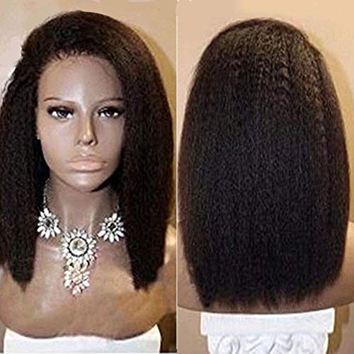 360 Lace Frontal Wig 10A Brazilian Virgin Human Hair - Pre Plucked with Baby Hair | Italian Yaki Straight & Kinky Straight | 130% Density 10