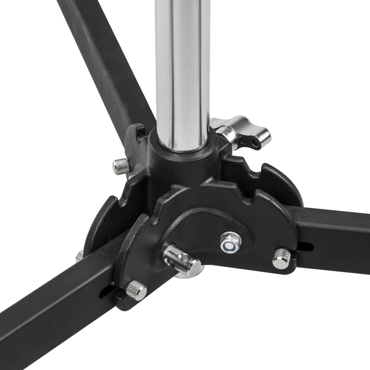 Flashpoint Folding Wheeled Base Stand - Black/Chrome-Plated 11 Foot Heavy Duty Light Stand for Photography & Video Studio Equipment - Perfect for Studio Lights, Backdrops & Portable Shooting