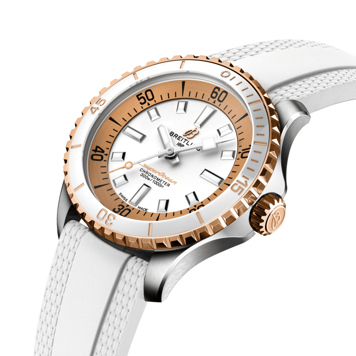 Breitling Superocean Super Diver 36mm Stainless Steel & 18K Red Gold Women's Luxury Dive Watch - Perfect for Water Sports, Diving & Everyday Elegance