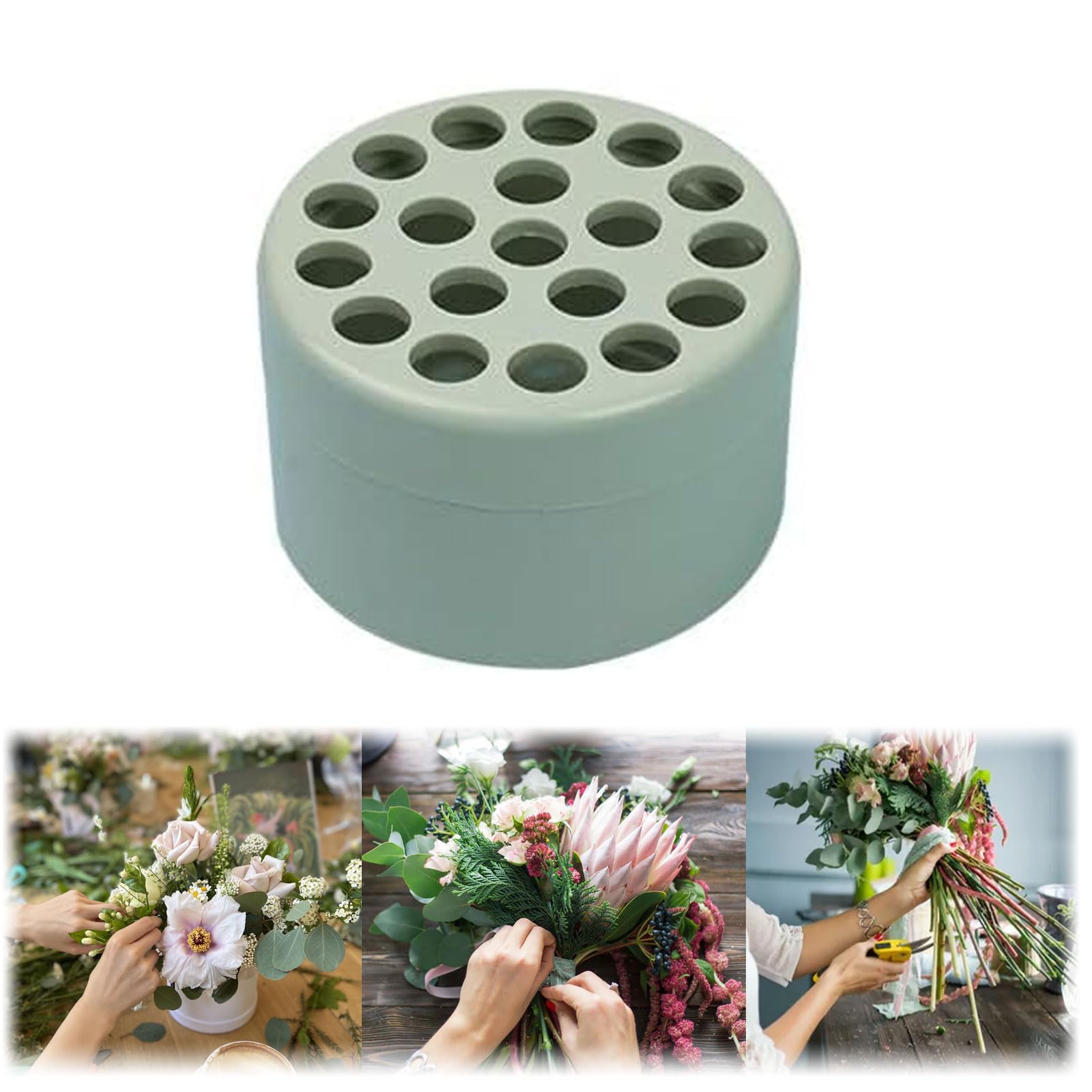 Spiral Ikebana Stem Holder for Vases - DIY Reusable Flower Arrangement Tool, Green Large - Perfect for Floral Design, Home Decor & Wedding Centerpieces