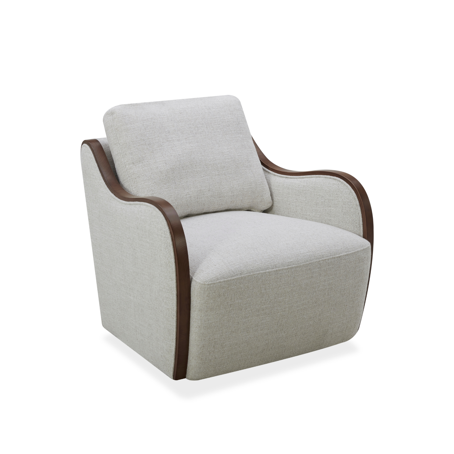 Capri Swivel Arm Chair - 360° Rotating Rattan Lounge Chair with Thatched Wheat Design for Patio, Living Room & Bedroom Decor