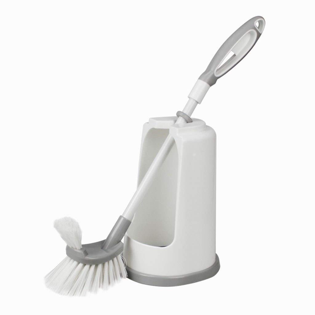 Premium PP Toilet Brush and Holder Set - Durable Bathroom Cleaning System with Scrubbing Wand, Under Rim Lip Brush & Storage Caddy - Hanging Drying Design for Hygienic Toilet Cleaning - Ideal for Home, Apartment, and RV Bathrooms