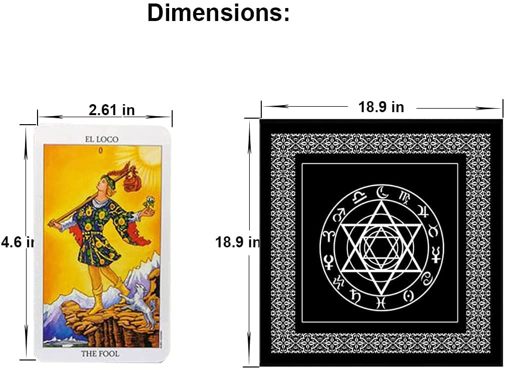 VOVCIG Bilingual English Spanish Tarot Cards Set with Guide Book & Special Tablecloth - Perfect for Divination, Meditation, and Spiritual Guidance