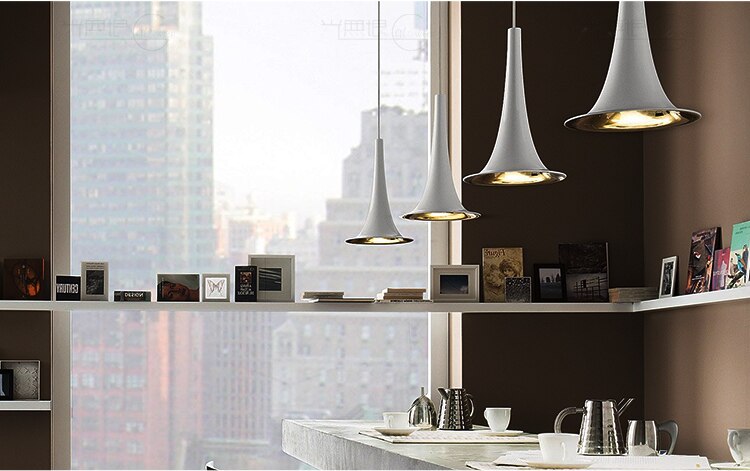 Trumpet Hanging Lights for Home Decor - Modern Ceiling Pendant Lighting Fixtures for Living Room, Bedroom, Dining Room & Office - Elegant Ambient Lighting to Elevate Your Space