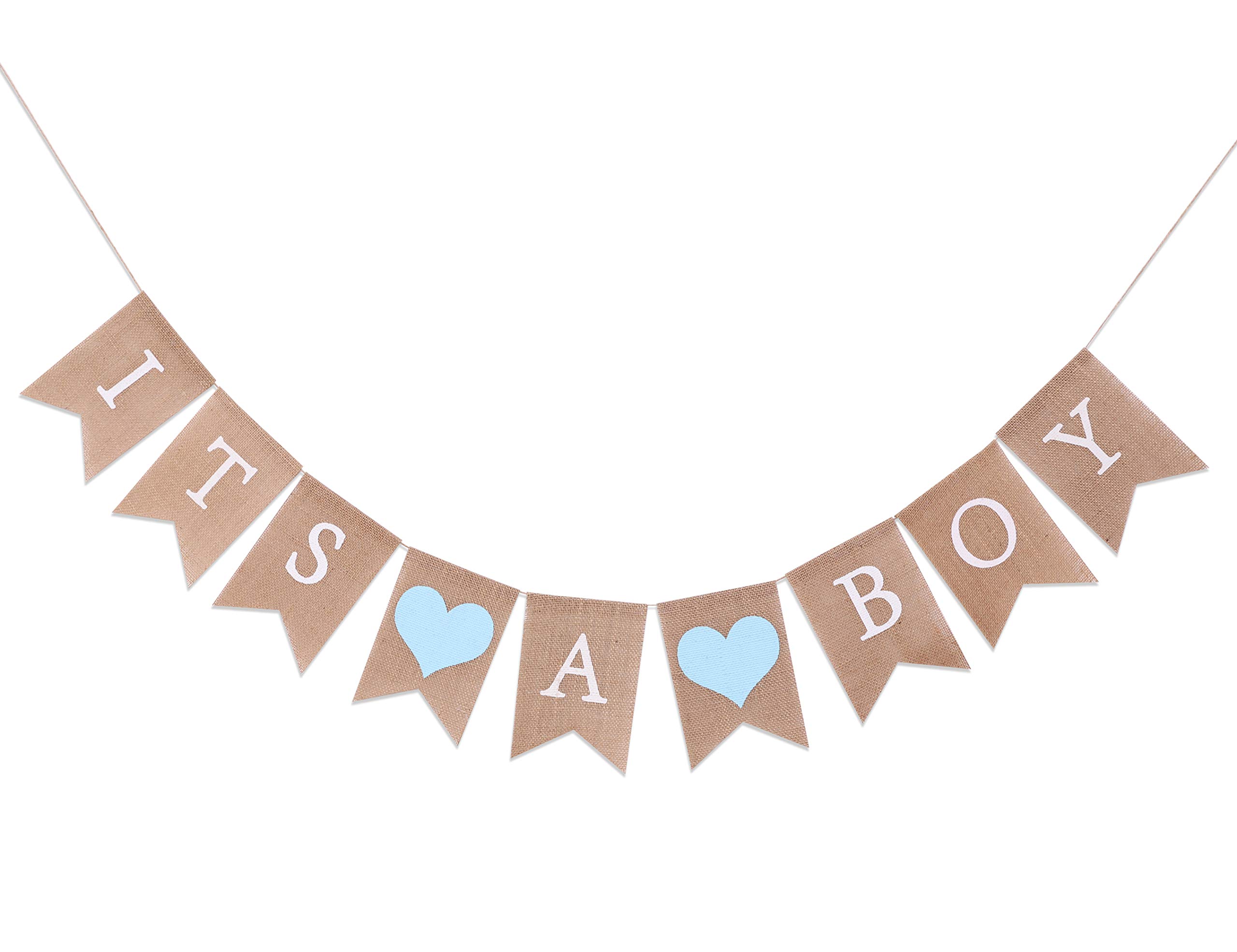 It's a Boy Burlap Banner - Baby Shower Decorations, Gender Reveal & Birthday Party Supplies for Boys - Perfect for Nursery, Photo Backdrops & Celebrations